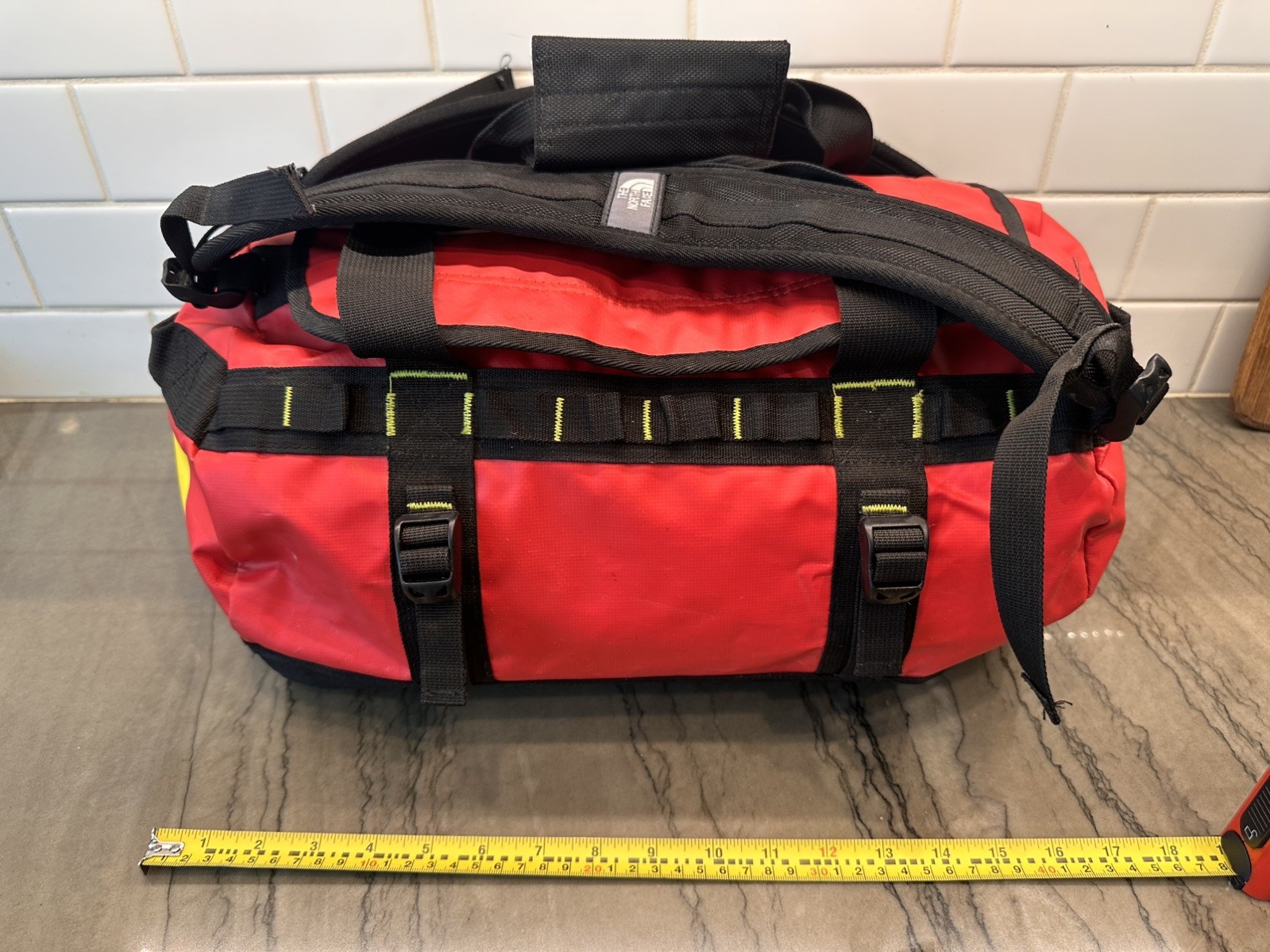 The North Face Base Camp Duffel Bag Small Red, Yellow & Black