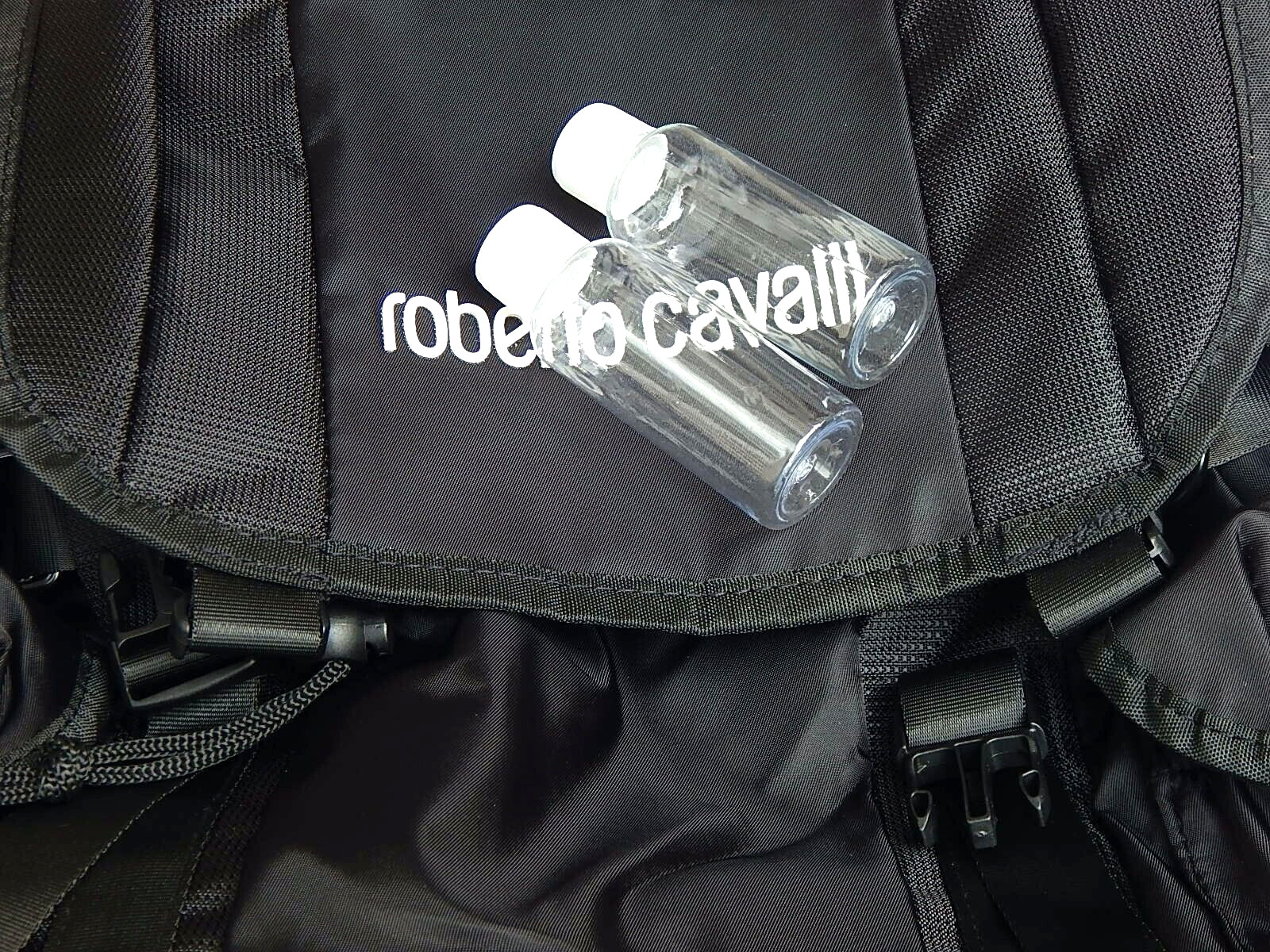 ROBERTO CAVALLI Unisex TRAVEL BACKPACK BLACK NYLON NEW AUTHENTIC