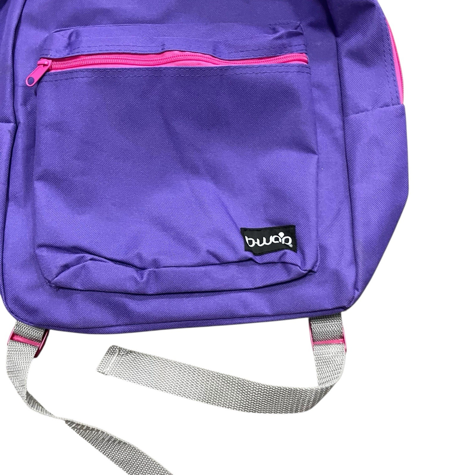 B-WAP Backpack Purple W/Pink Zipper Classic School Mini Bag 90s Retro Colorblock