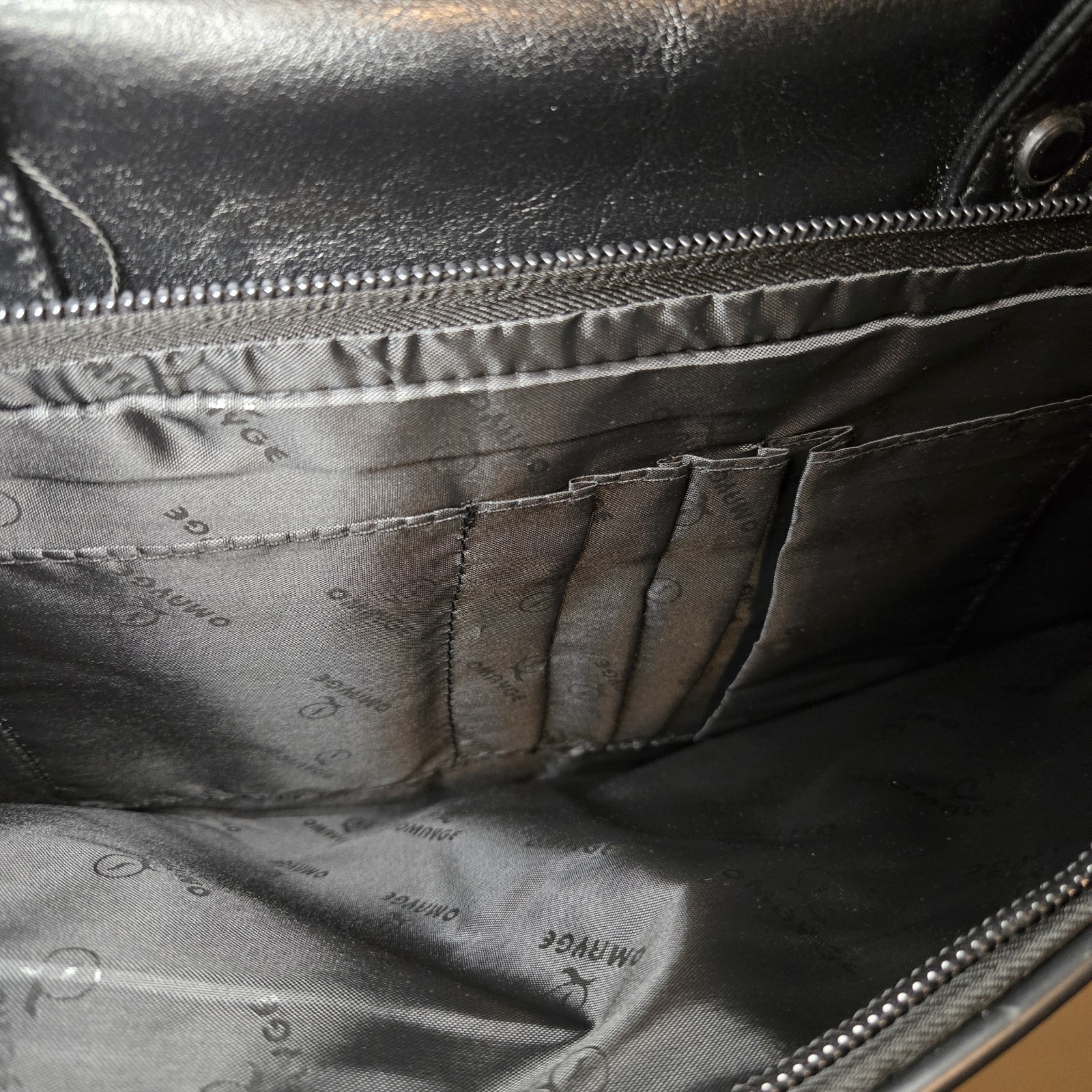 Omayge Faux Leather Laptop Briefcase Messenger Bag Black Business Shoulder Strap