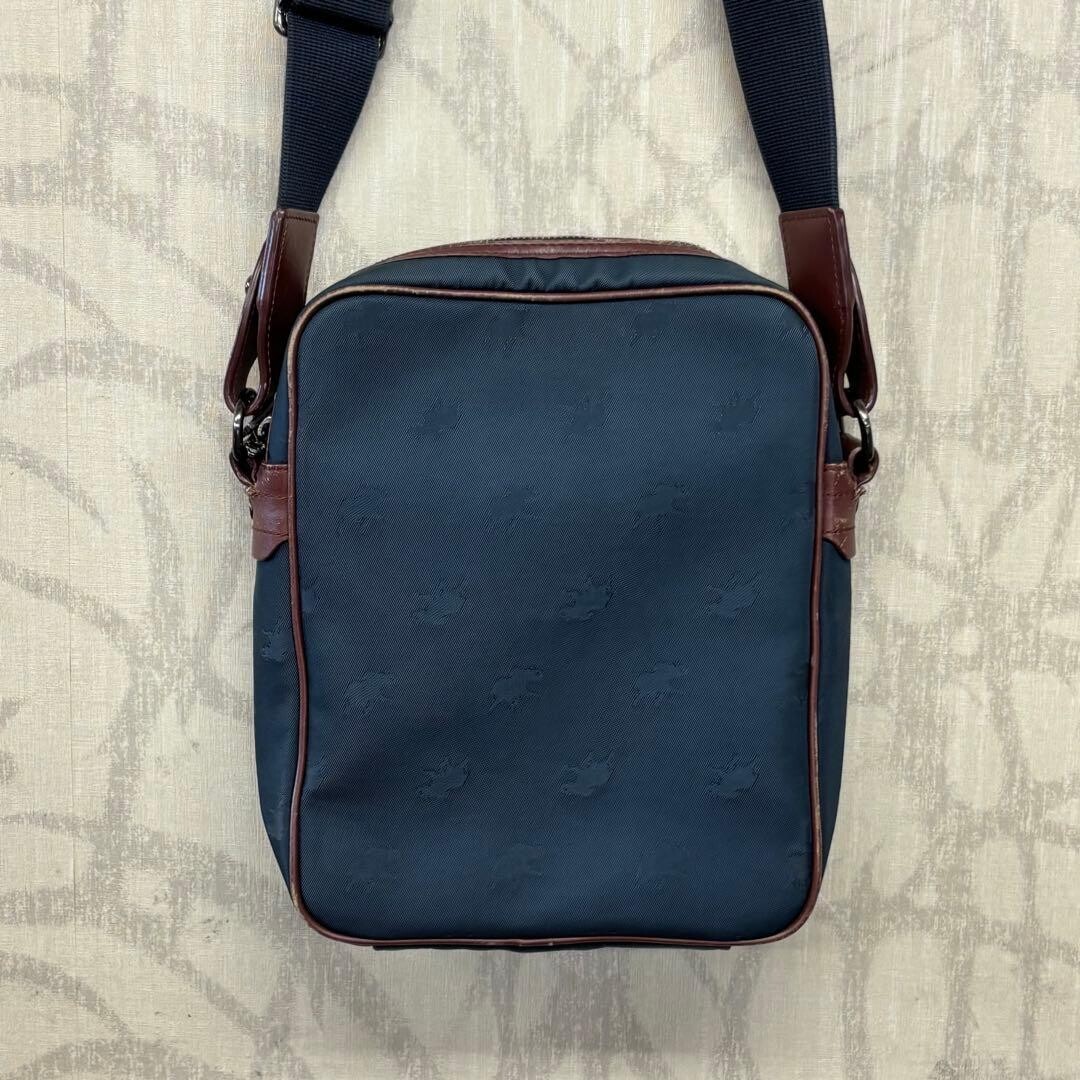HUNTING WORLD Navy Logo Nylon Shoulder Bag Mens Crossbody 28x25cm