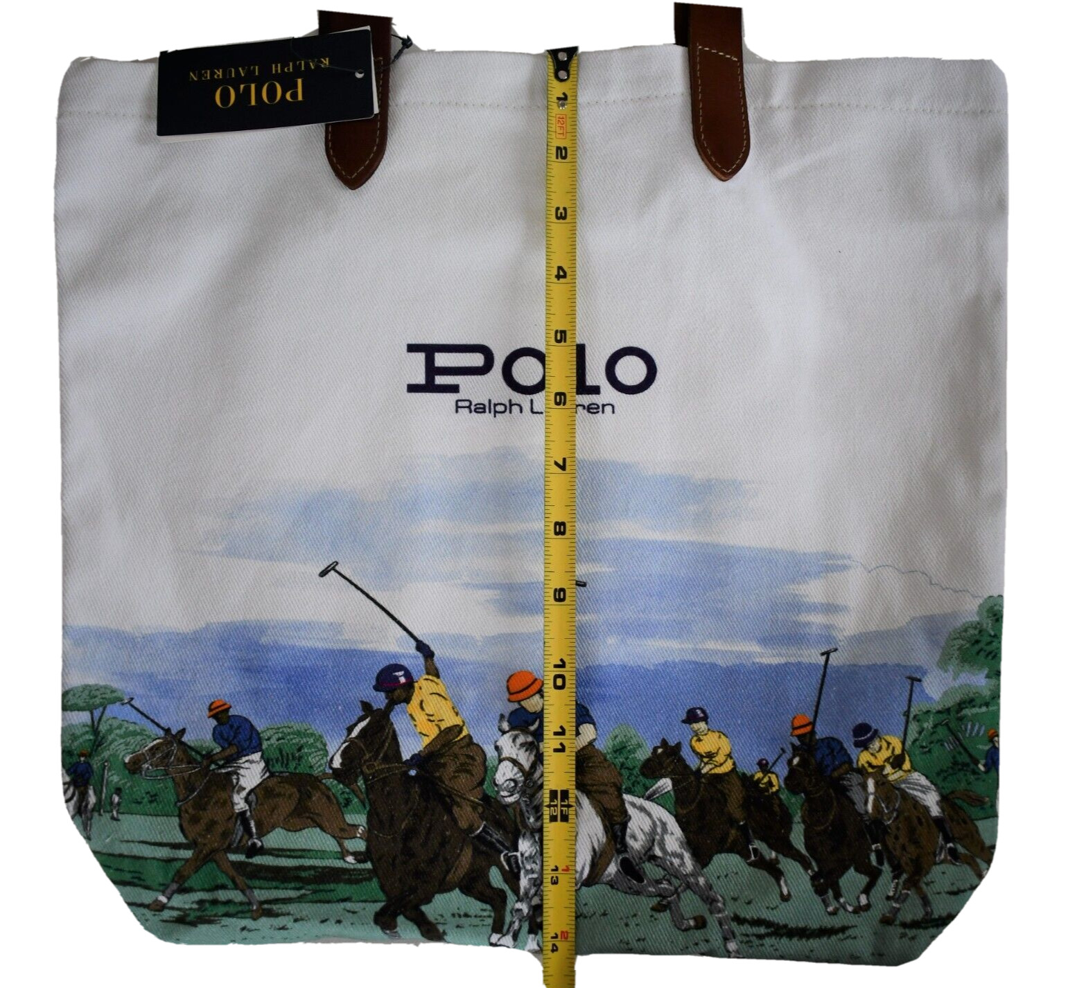 New POLO RALPH LAUREN EQUESTRIAN-Print COTTON Twill SHOPPER TOTE Book Bag