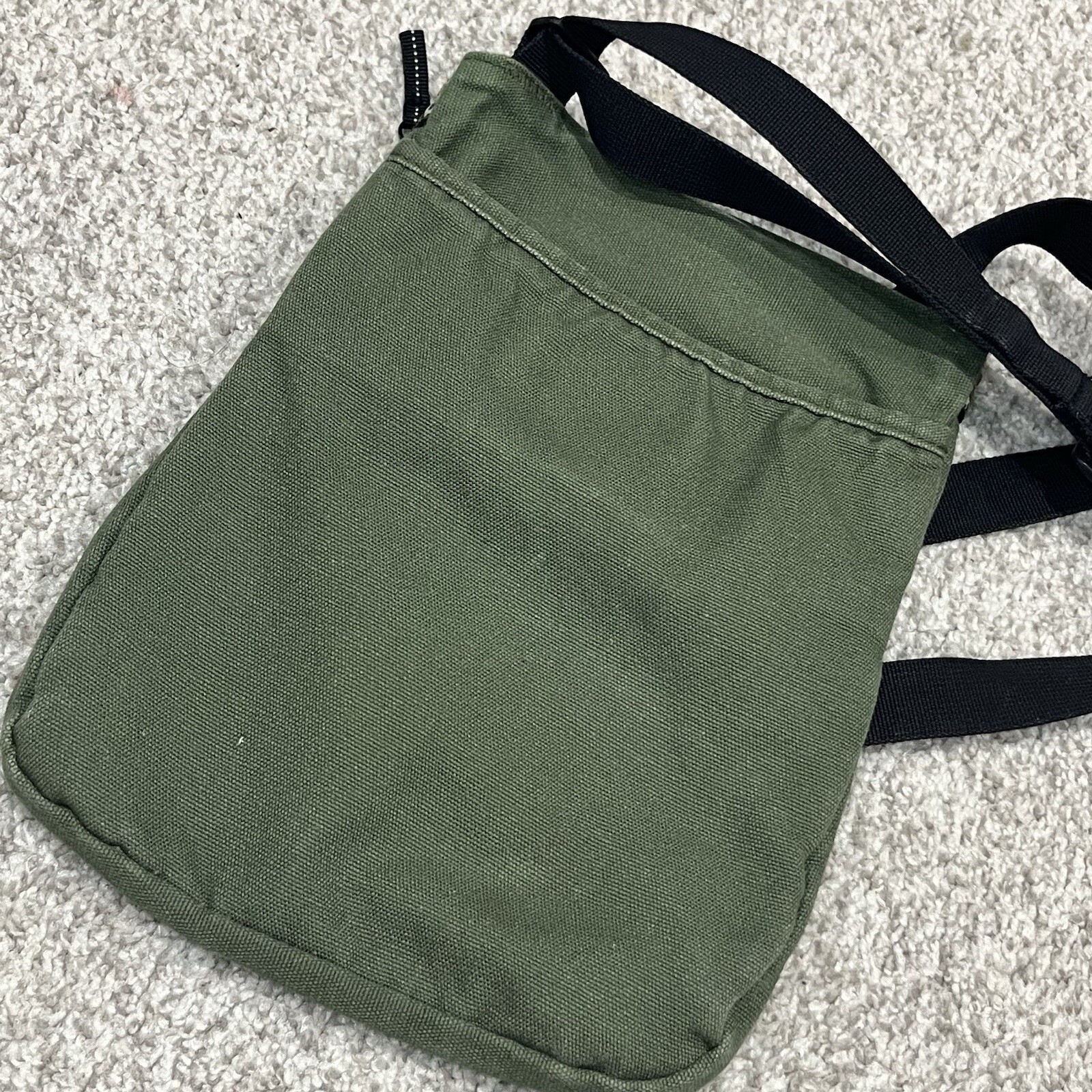 KAVU Side Bag Olive Green Crossbody Sling Canvas Hiking Camping 9×11 8L~