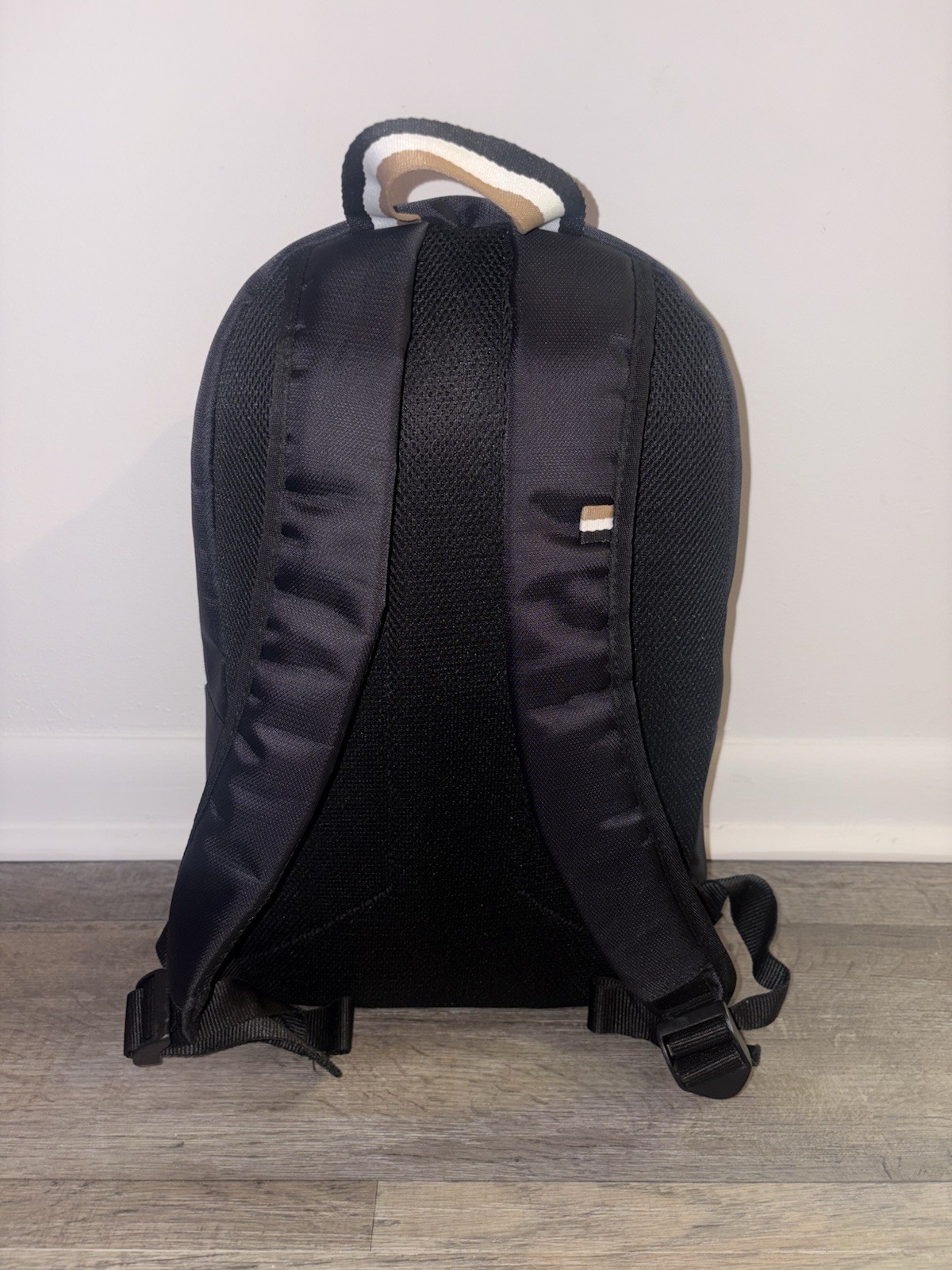 HUGO BOSS Black Logo Backpack Zip Closure Front Zip Pocket Adjustable Straps
