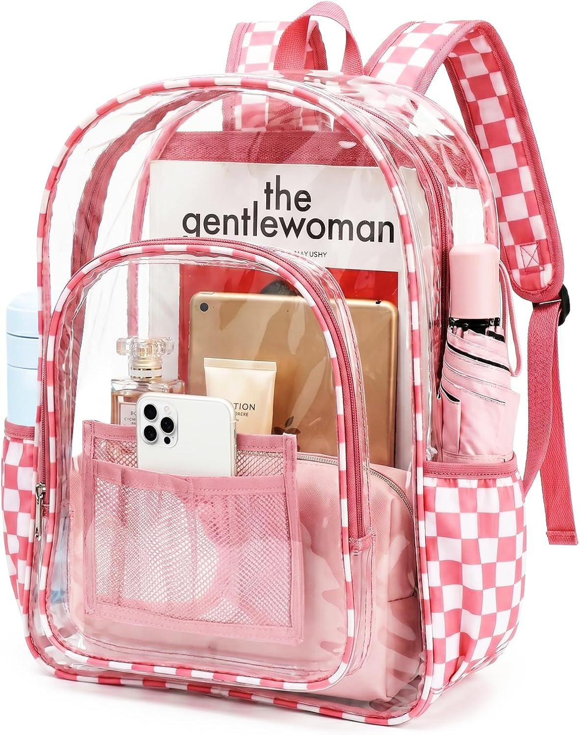 Clear Backpack Heavy Duty PVC Plastic Clear Bookbag with Reinforced Straps for S