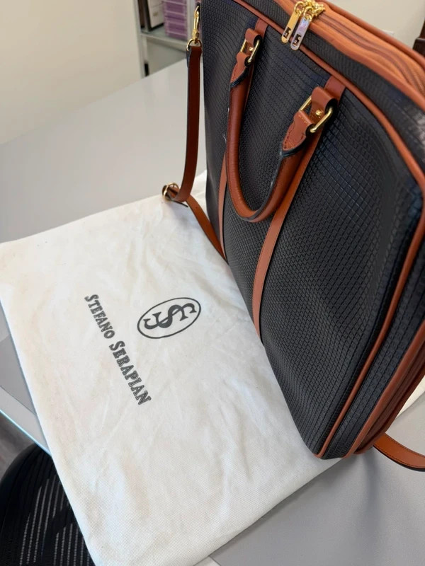 Stefano Serapian Attache With Shoulder Strap – Made in Italy Retails at $1,500