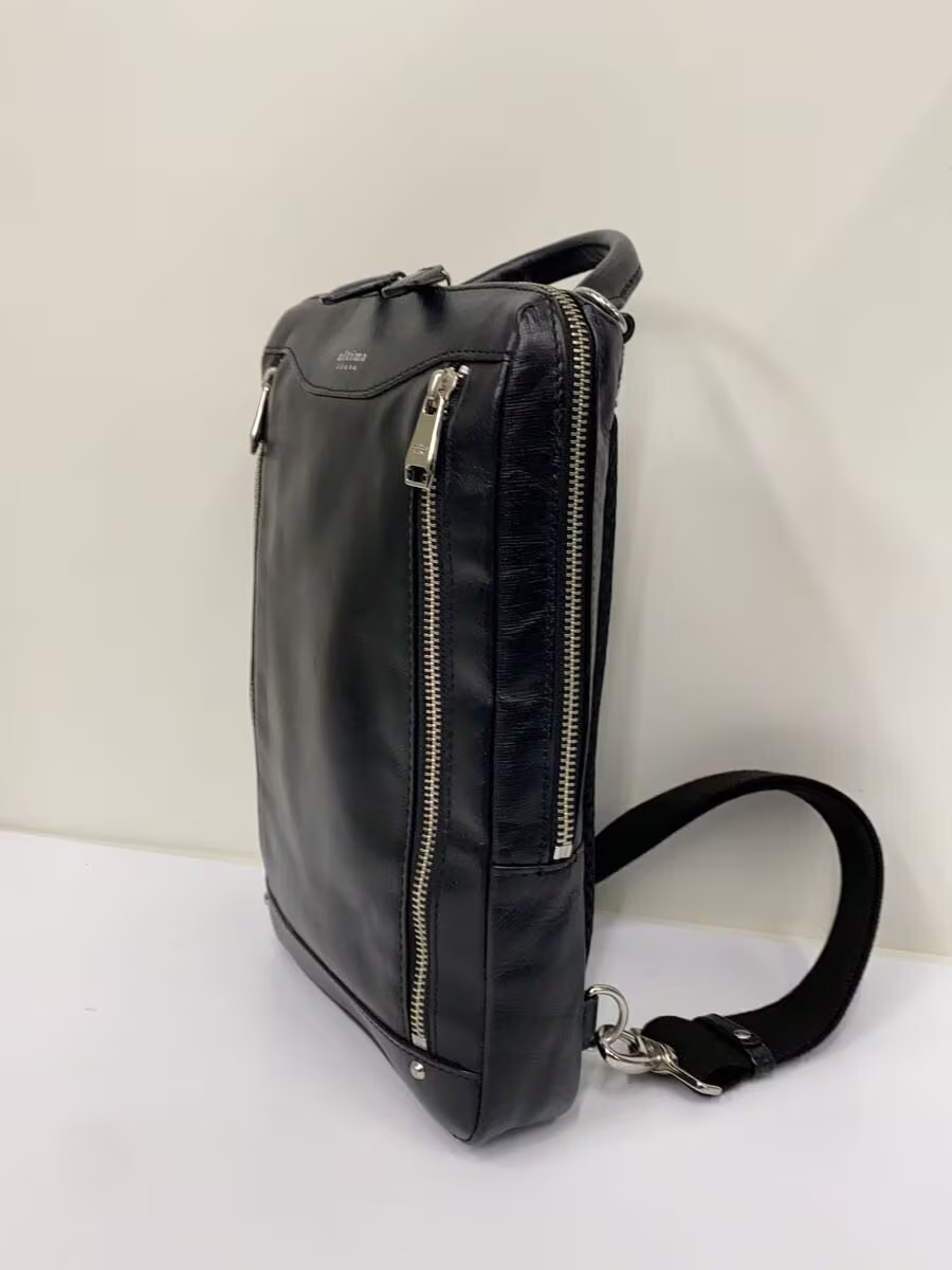 ultima TOKYO Shoulder Bag Leather Black Solid Color