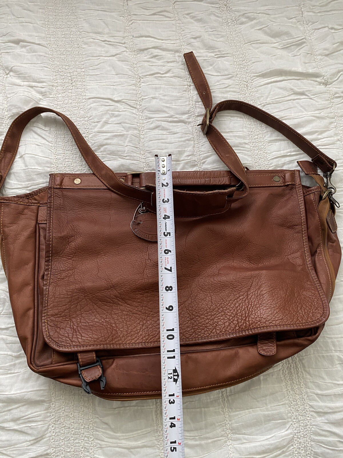 Cortez Genuine Leather Briefcase Made in Colombia w Cross body Strap