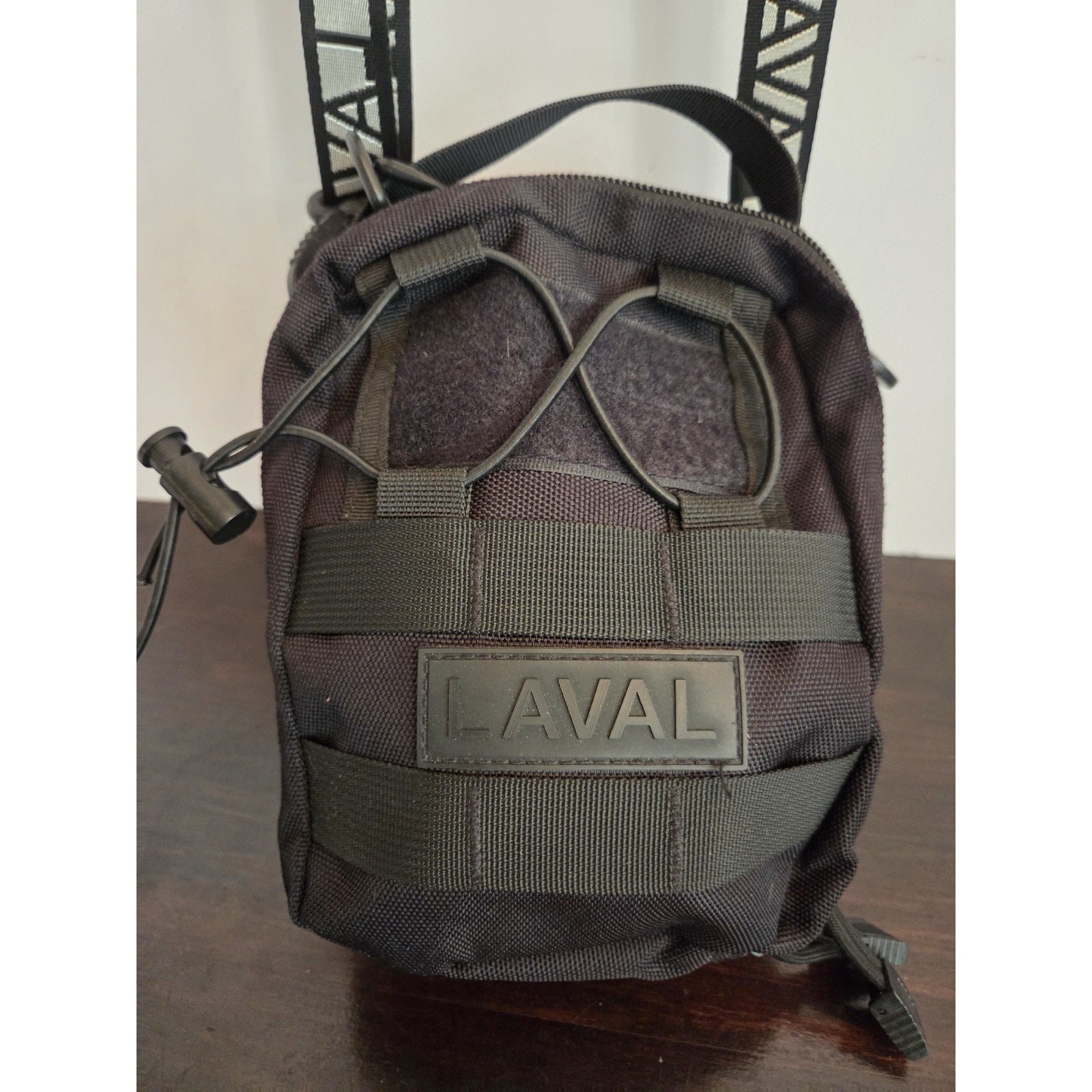 Laval Utility Crossbody Side Bag Travel Black Nylon Adjustable Strap Lightweight