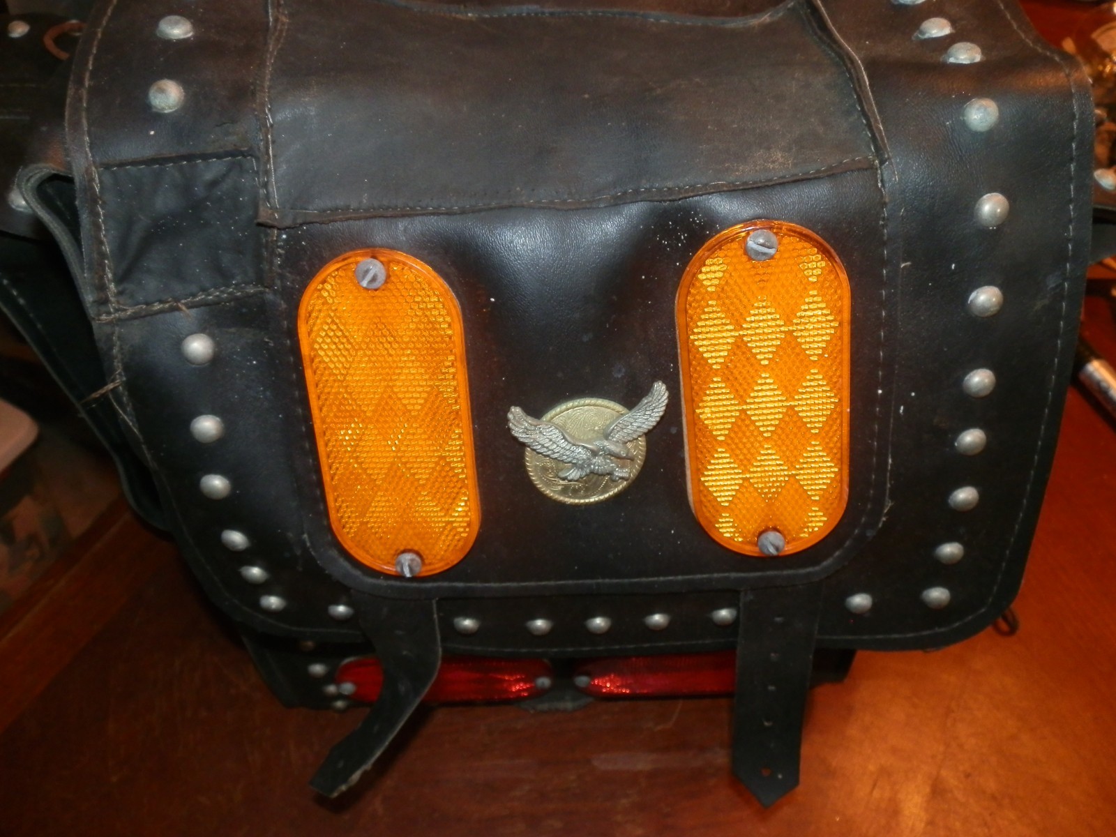 Vintage Willie & Max Motorcycle Tour Trunk Large Bag Black Synthetic Leather 15″