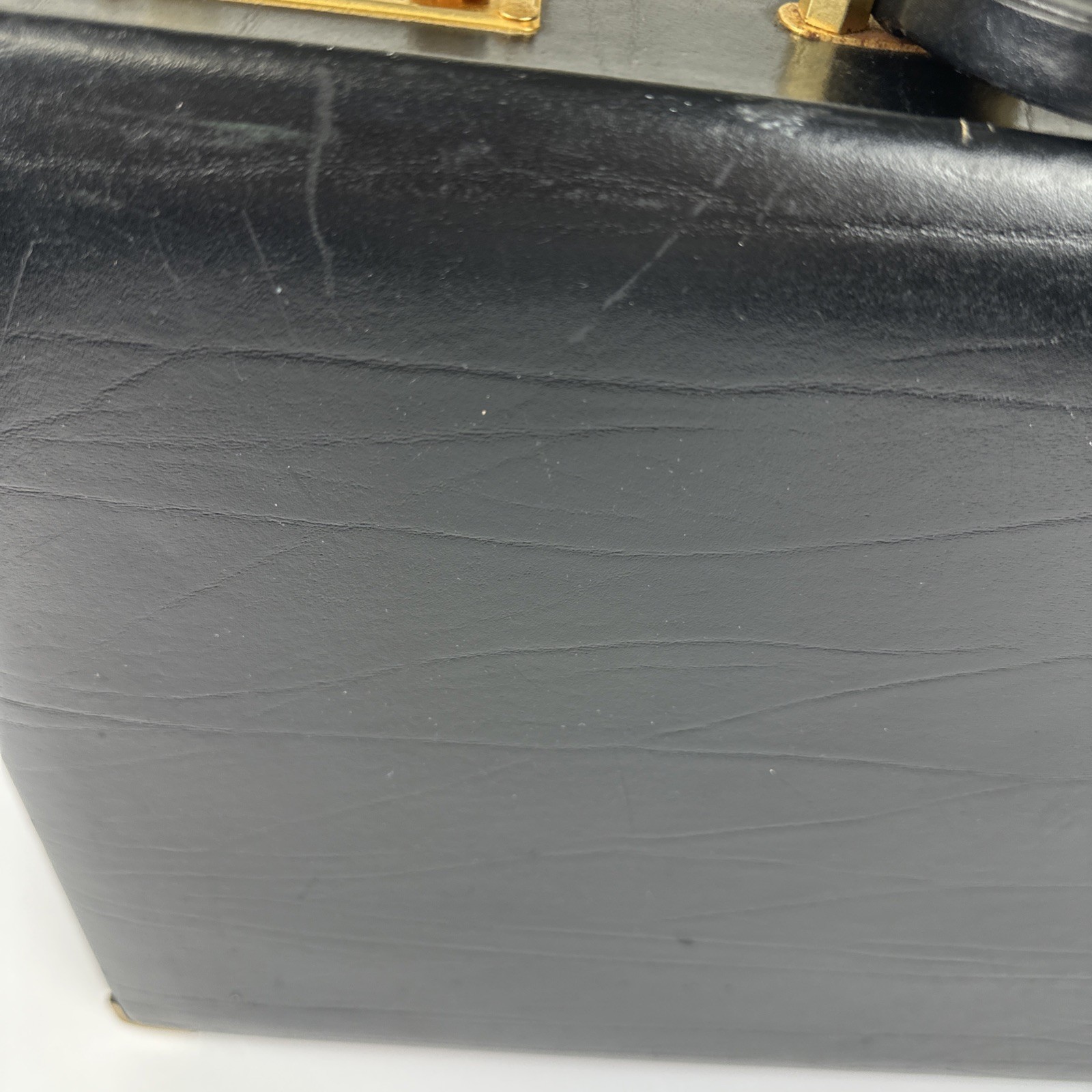 Briefcase Vintage Genuine Leather Made In Spain Top Grain Cowhide Black