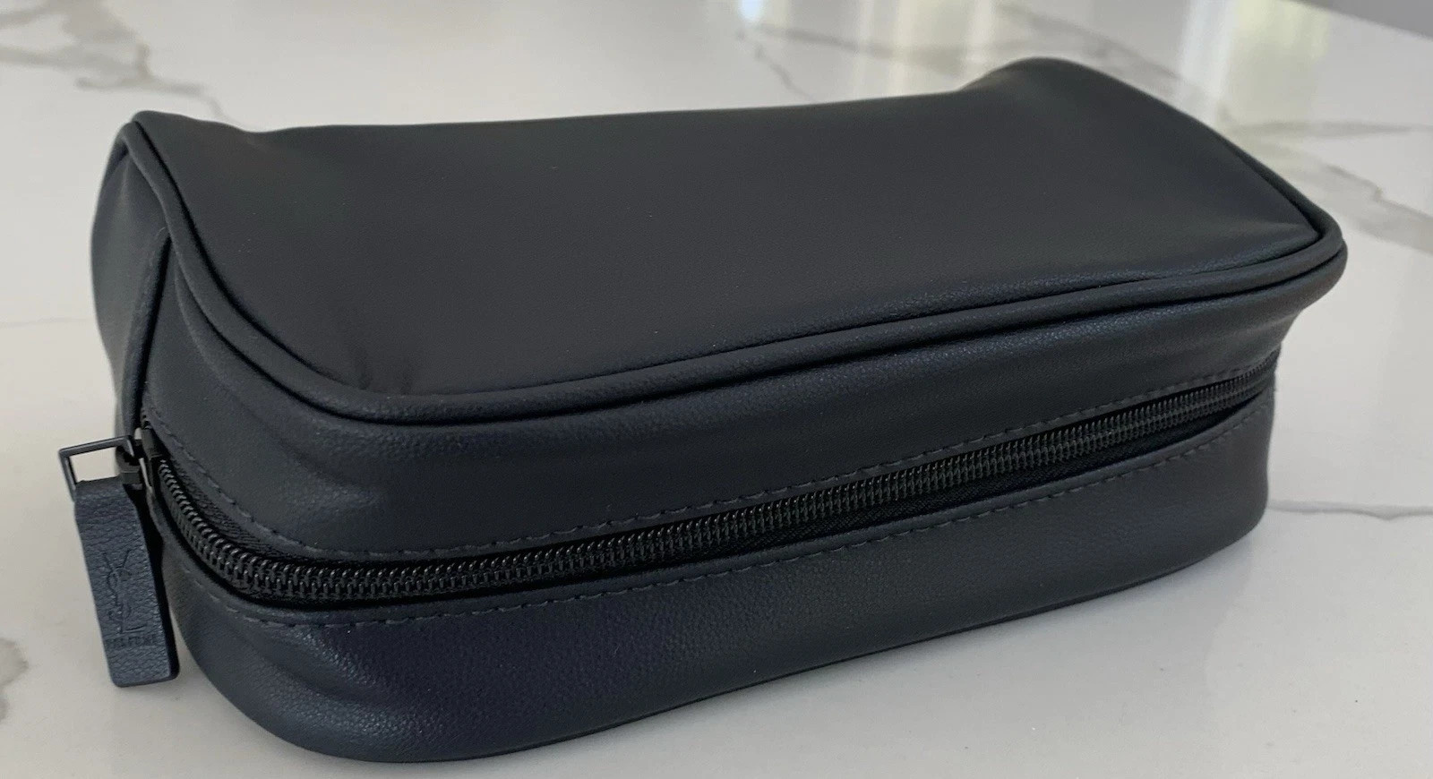 Yves Saint Laurent YSL Parfums Pouch black faux leather travel Dopp Bag New