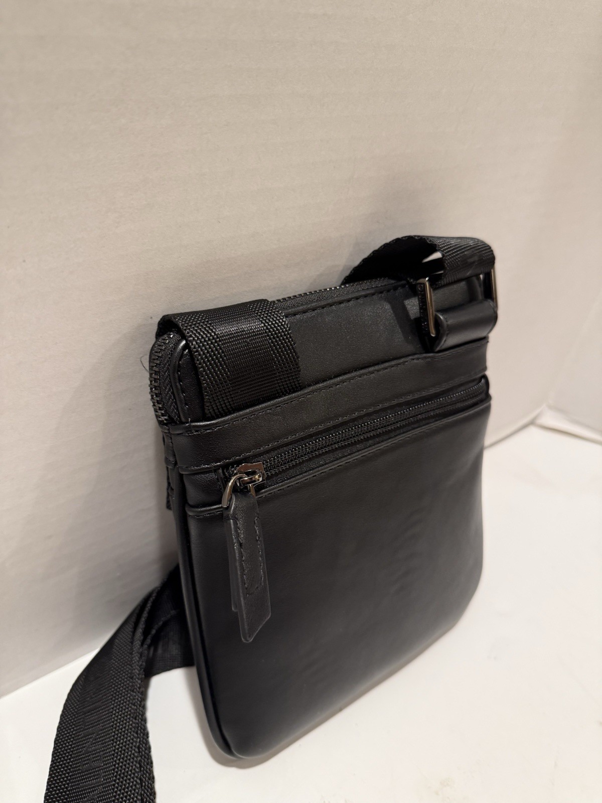 Valentino Mario Horizon Logo Mini Crossbody Shoulder Bag Black Zip Closure
