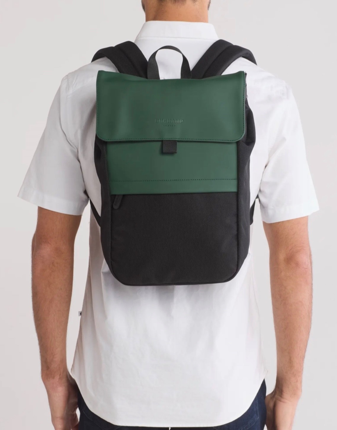 Duchamp A Rubbersized Green/black Two Tone Roll Top Backpack Size OS