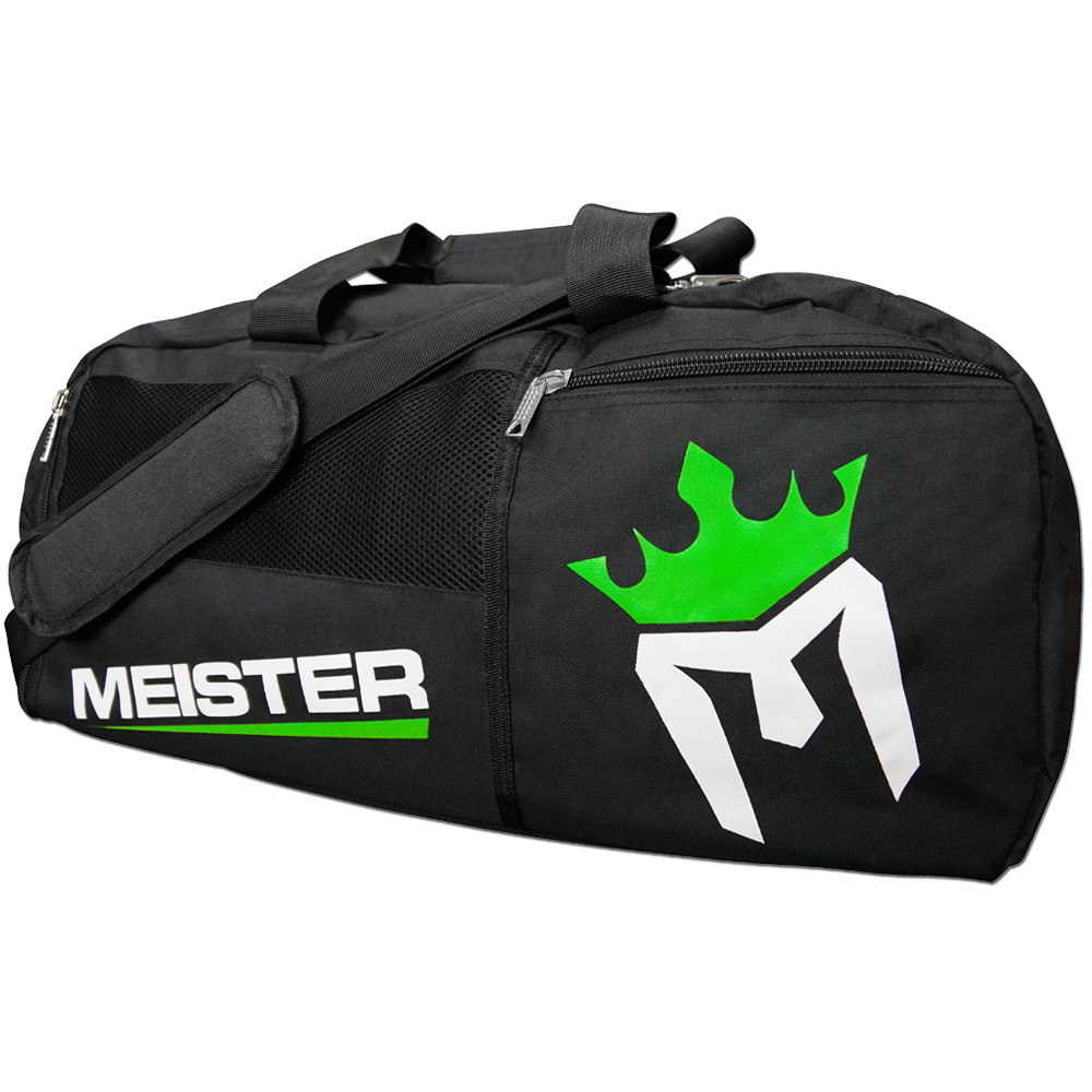 MEISTER CONVERTIBLE BACKPACK / GYM BAG – Black Sports MMA Duffle CARRY-ALL LARGE