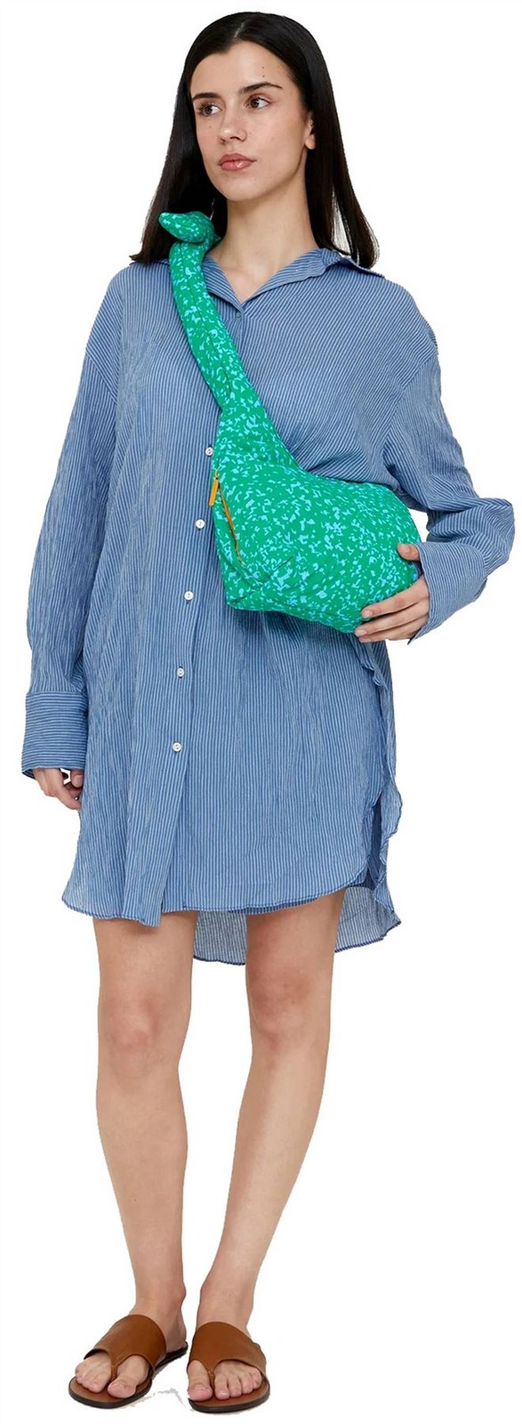 Lefrik Womens Coco Davez Biwa Puffy Mini Shoulder Bag – Green/Blue