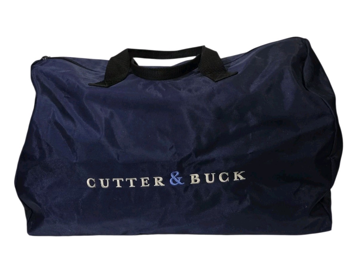 Cutter & Buck Nylon Duffle Bag Blue Weekender Utility Equipment Bag Travel Tote