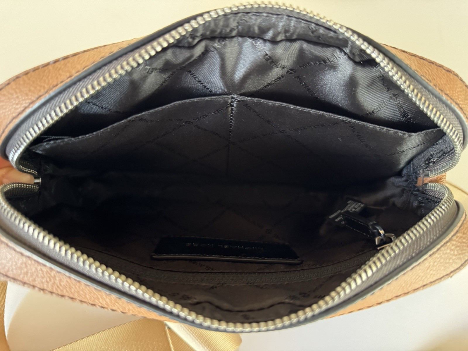 Michael Kors Cooper Utility Crossbody Flight Bag MK Brown/Pop Orange