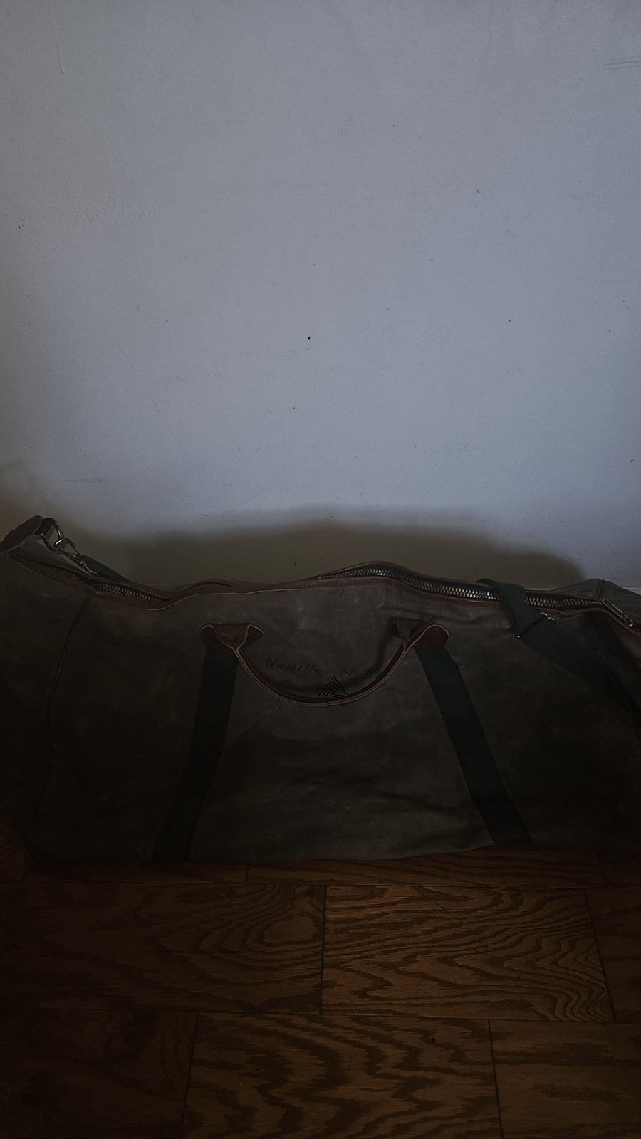 Vintage L.L. Bean Large Canvas & Leather Duffle Bag – Green Army