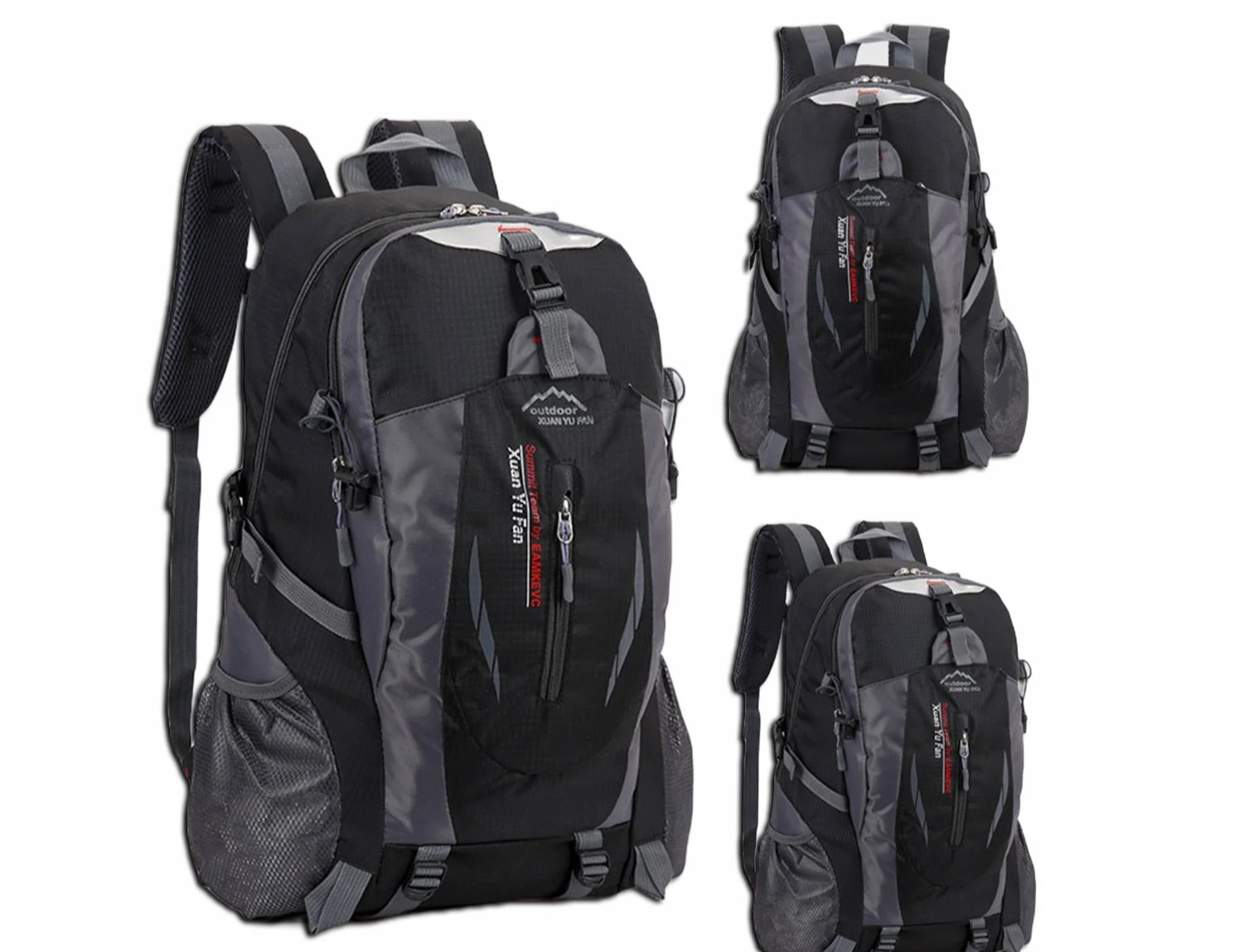 40L Travel Backpack Rain Cover Included Ripstop Nylon Hiking Camping 5 Colors