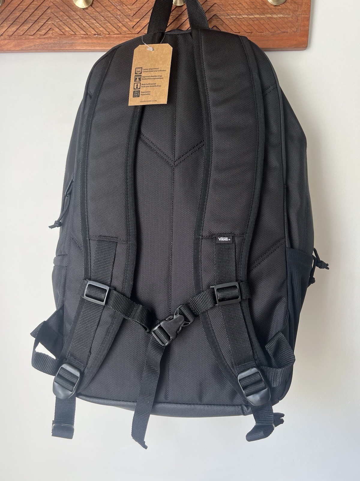 VANS Snag Plus Solid Black Backpack School Work Travel
