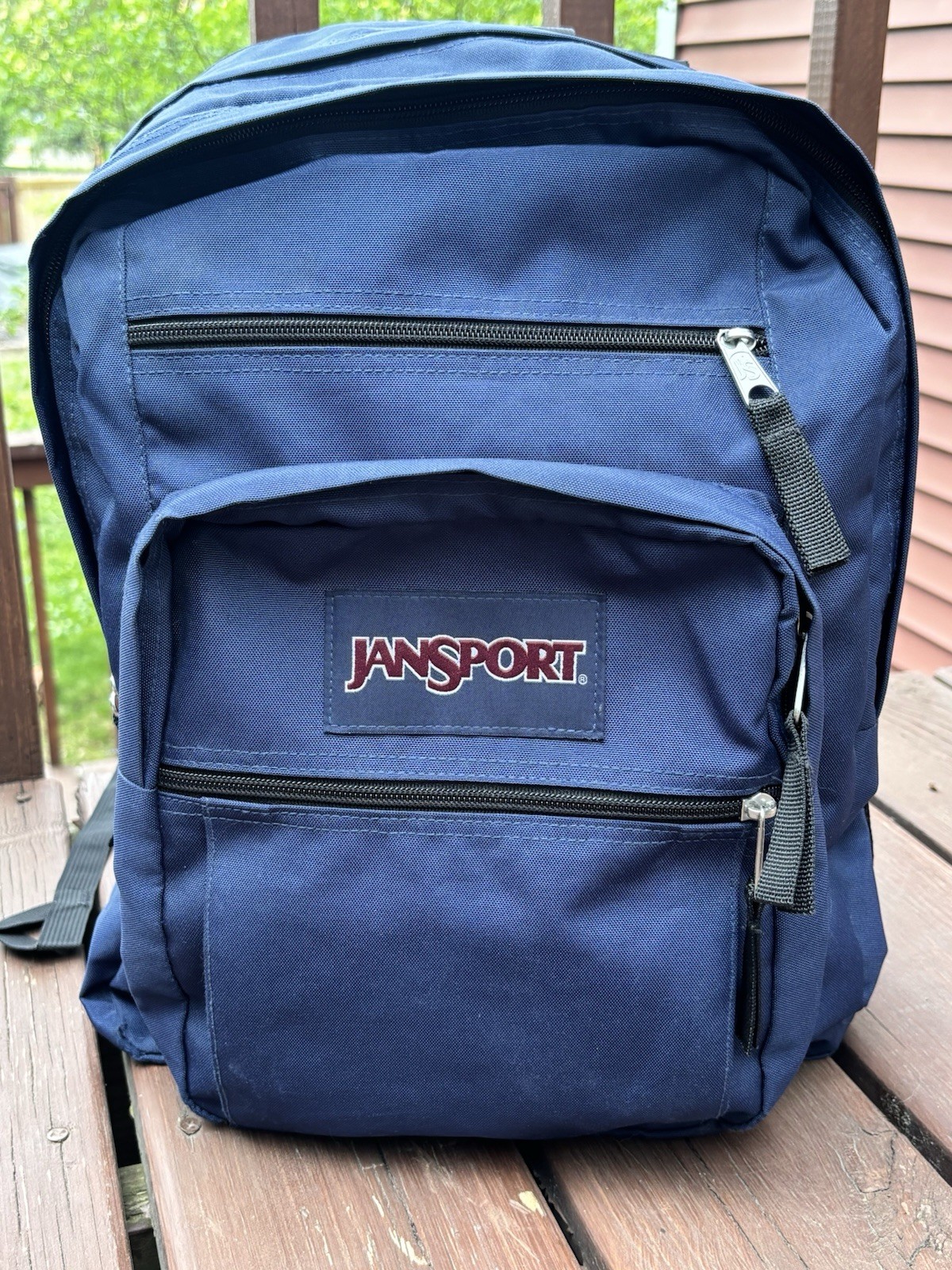 JanSport Big Student Backpack JS0A47JK Navy-5 Pockets- 17.3”x13”