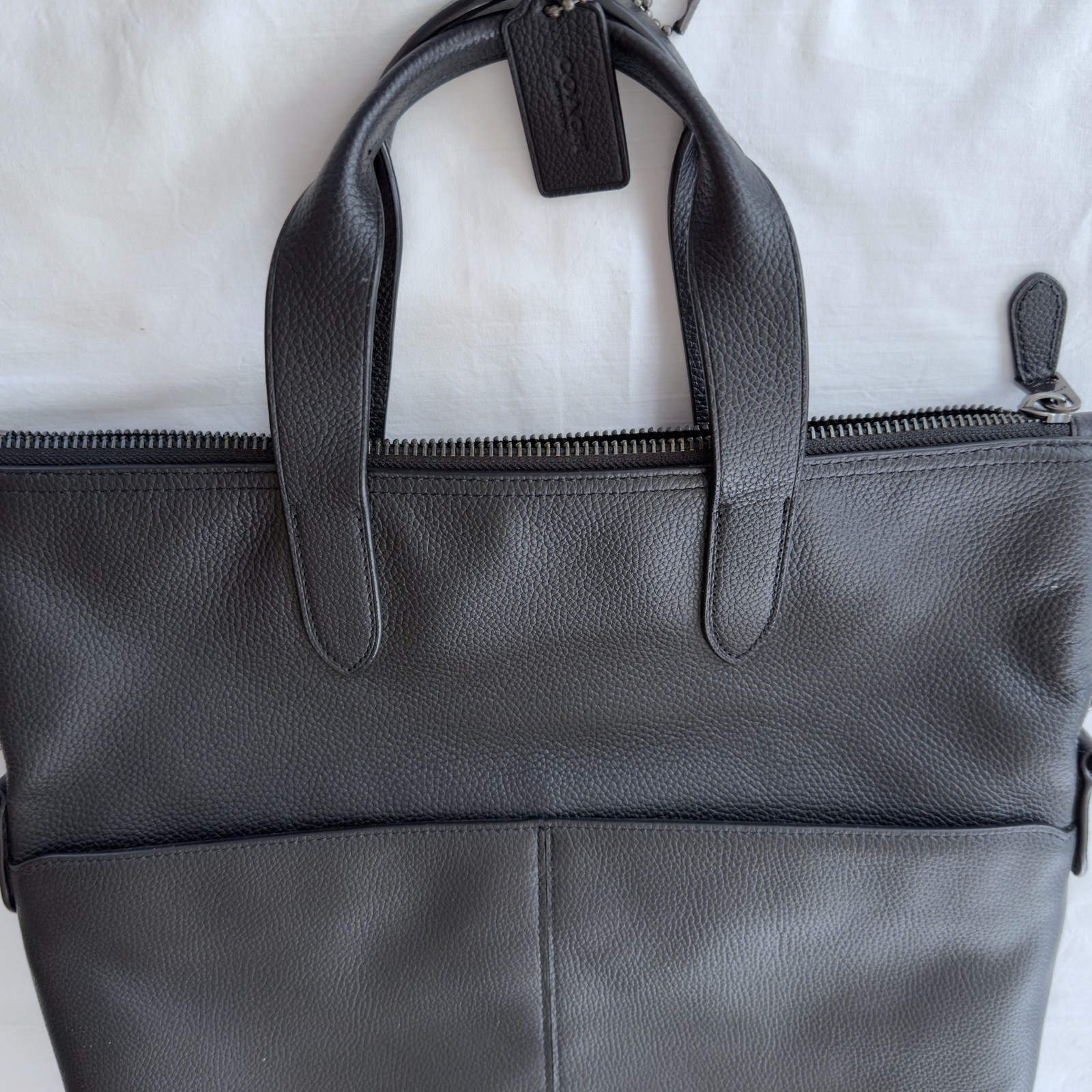 Coach Metropolitan Utility Tote Black 24840 Pebbled Leather *NO Xbody Strap*