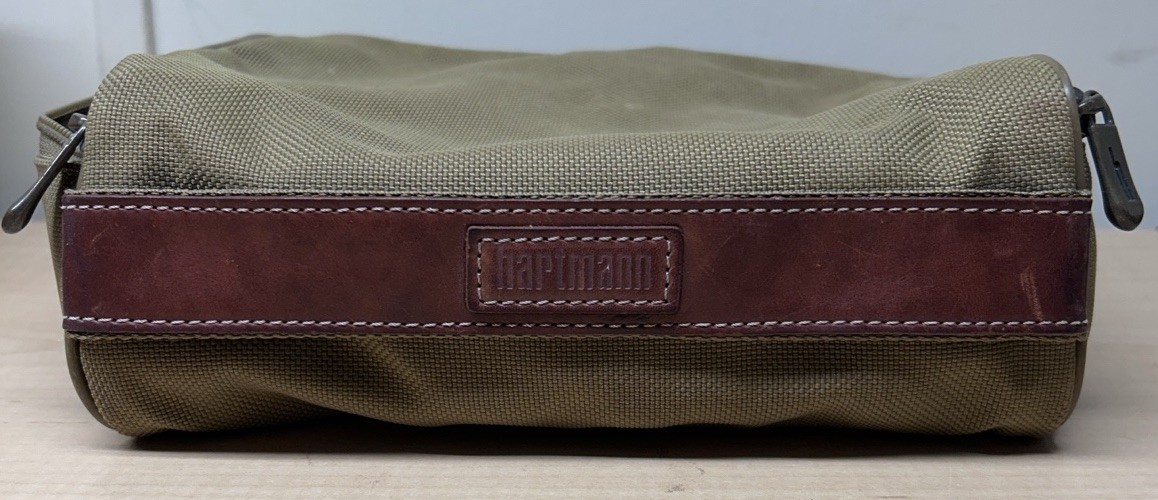 Vintage Hartmann Tweed & Leather Dopp Kit Travel Toiletries Shaving Lined