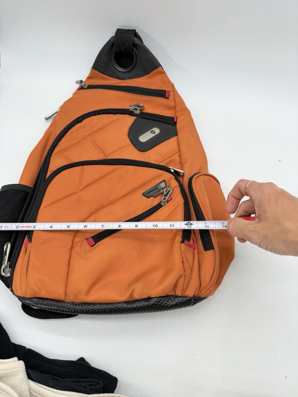 Ful Sling Backpack Orange Laptop Bag Travel Crossbody Day Backpack Audio Port