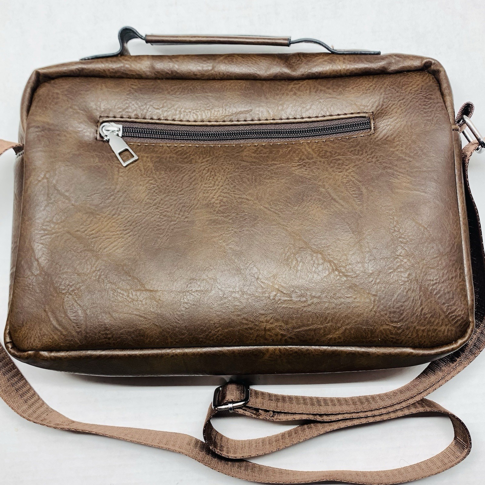 Weixier Brown Unisex Messenger Crossbody Briefcase Shoulder Bag Satchel Read Dsc