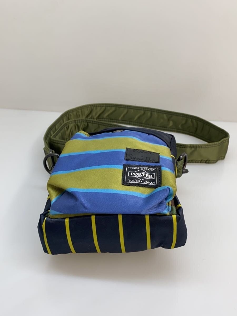 PORTER Paul Smith 22SS VERTICAL SHOULDER BAG Nylon GRN Striped 381 16851