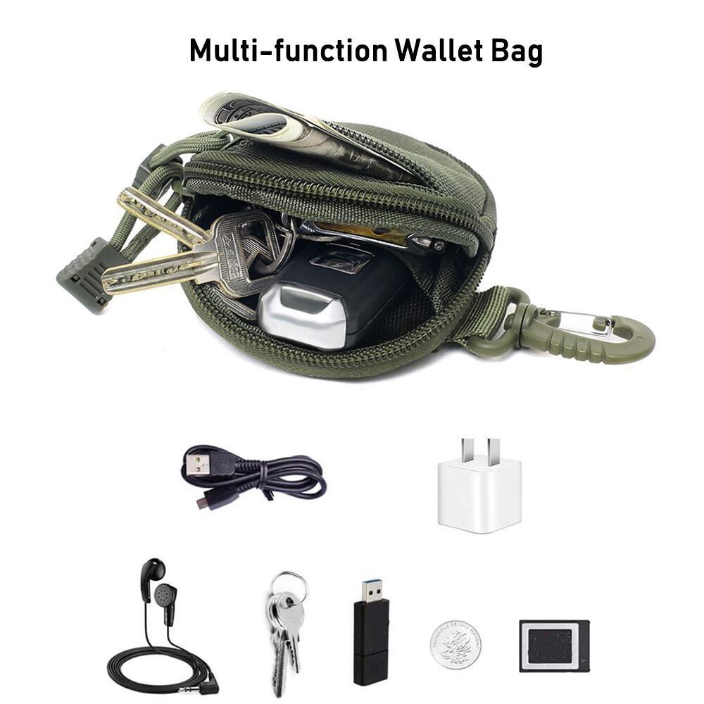 Tactical Mini Key Wallet Holder Coin Pouch Military Zipper Small Pocket Bag Men