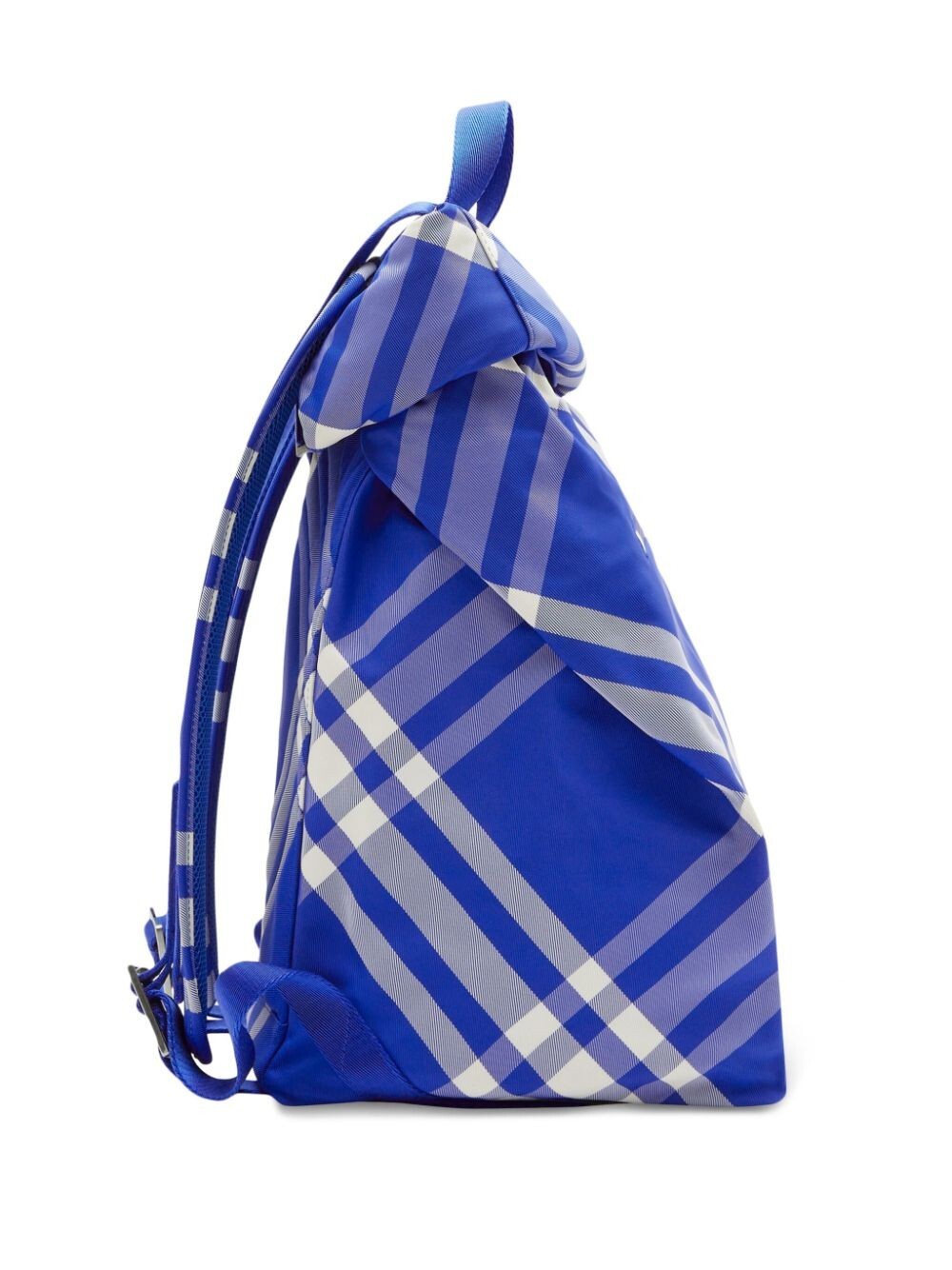 (NO CUSTOMS TAX) BURBERRY blue & white check roll-top nylon backpack authentic