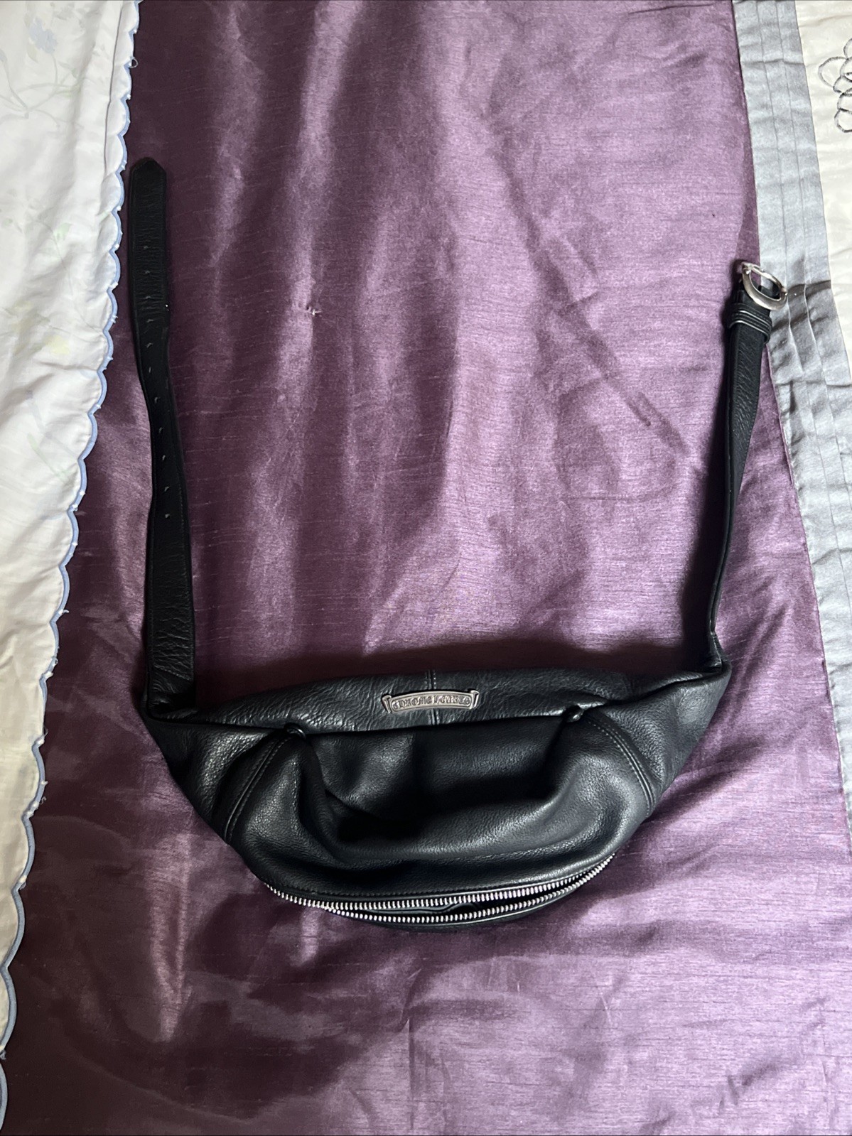 CHROME HEARTS Plain Snut Pack Body Bag Sterling leather unisex black