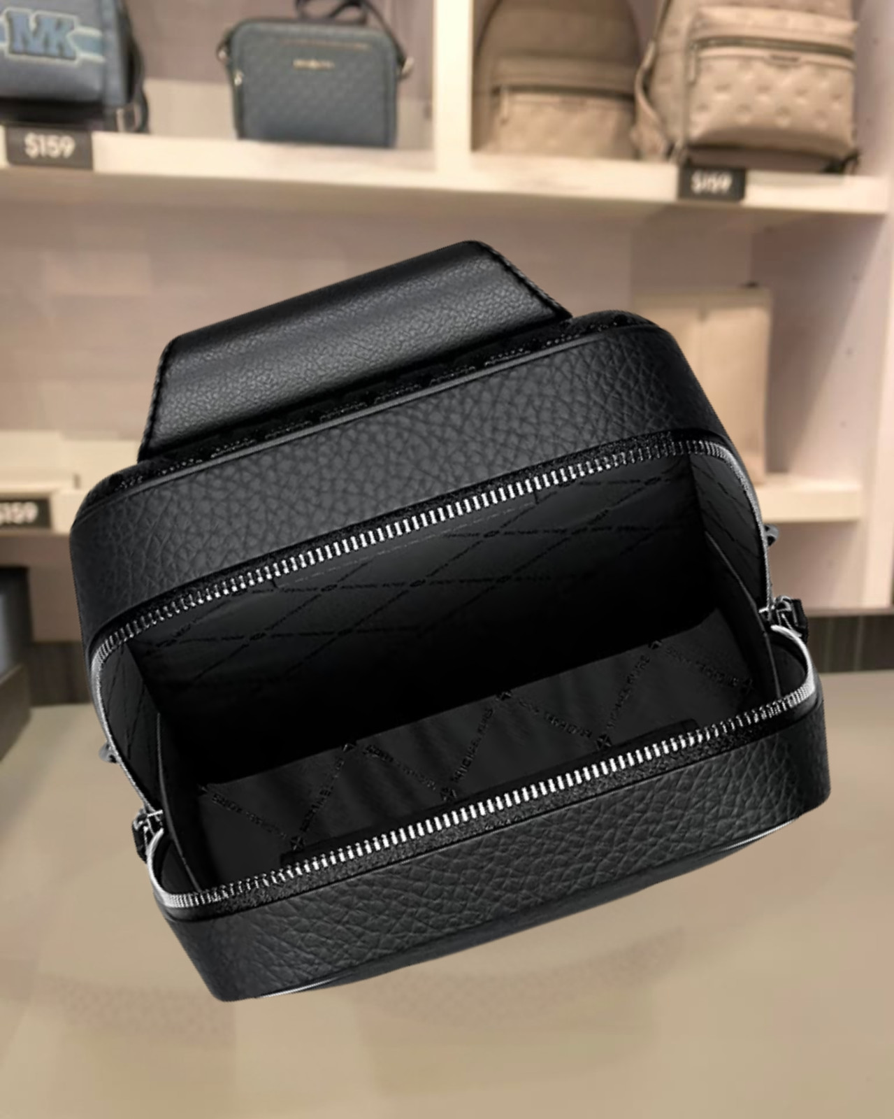 Michael Kors Cooper Medium Pebbled Leather Sling Pack Black Men Crossbody