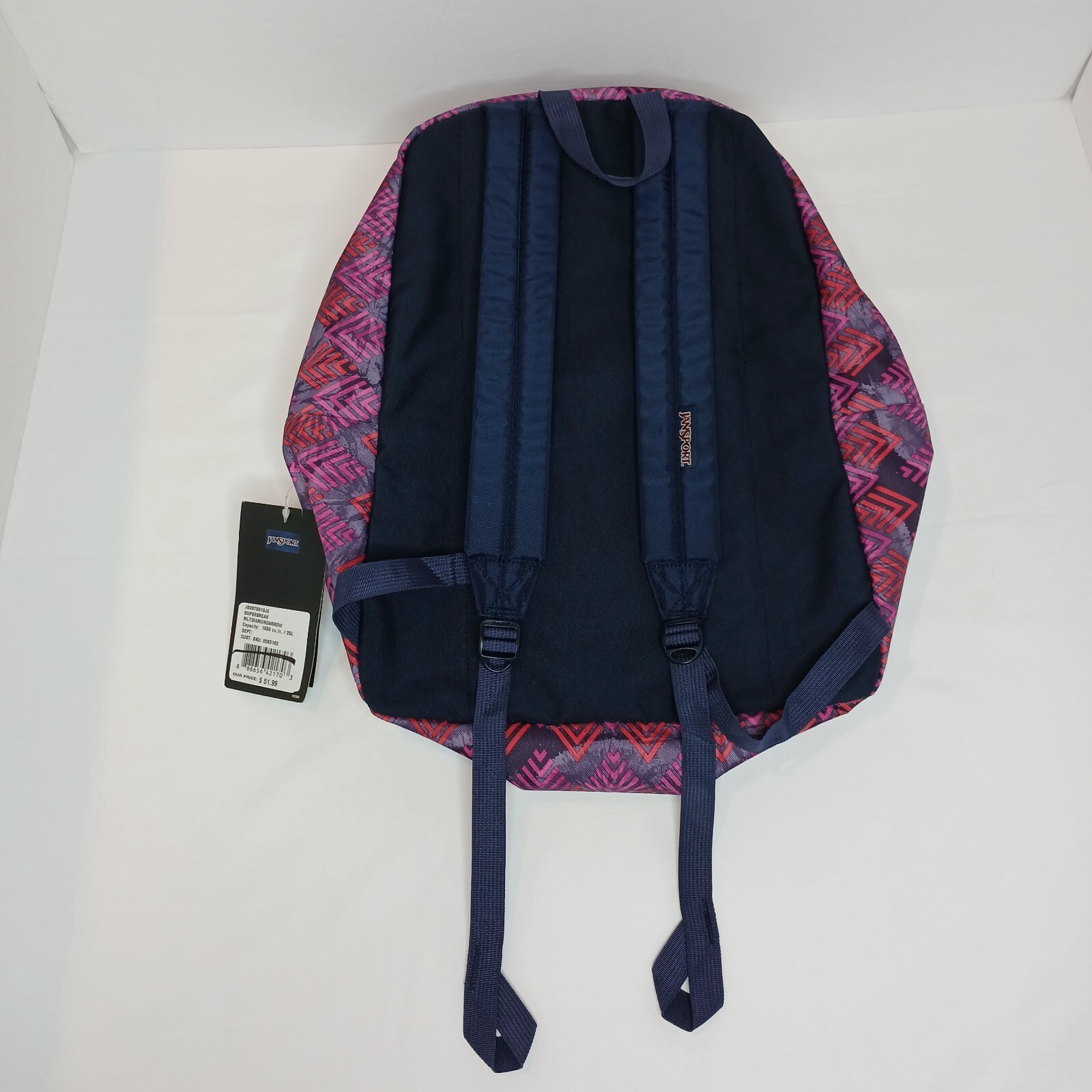 Jansport Superbreak Backpack JS00T501 Diamond Arrow Geometric All Over Print Y2K