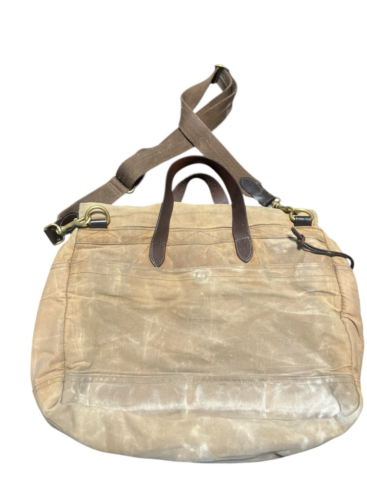 J Crew Dry Goods Abingdon Canvas Messenger Bag Cotton Leather Shoulder Bag