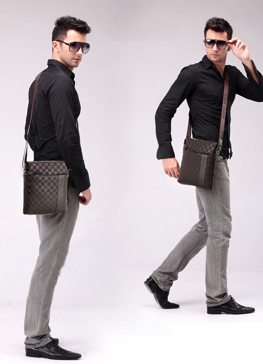 Men’s Leather Crossbody Messenger Shoulder Bags Handbag Satchel Casual Day Bag