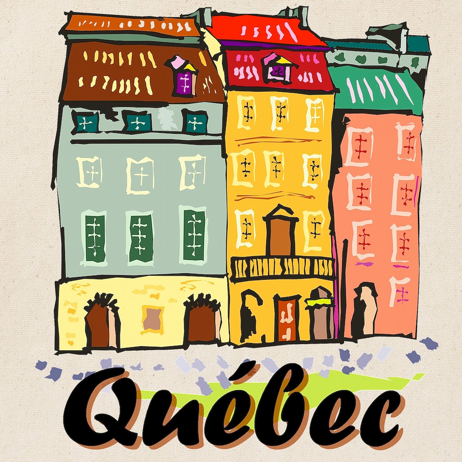 CafePress Quebec City Natural Canvas Tote Bag, Cloth Shopping Bag (472312847)