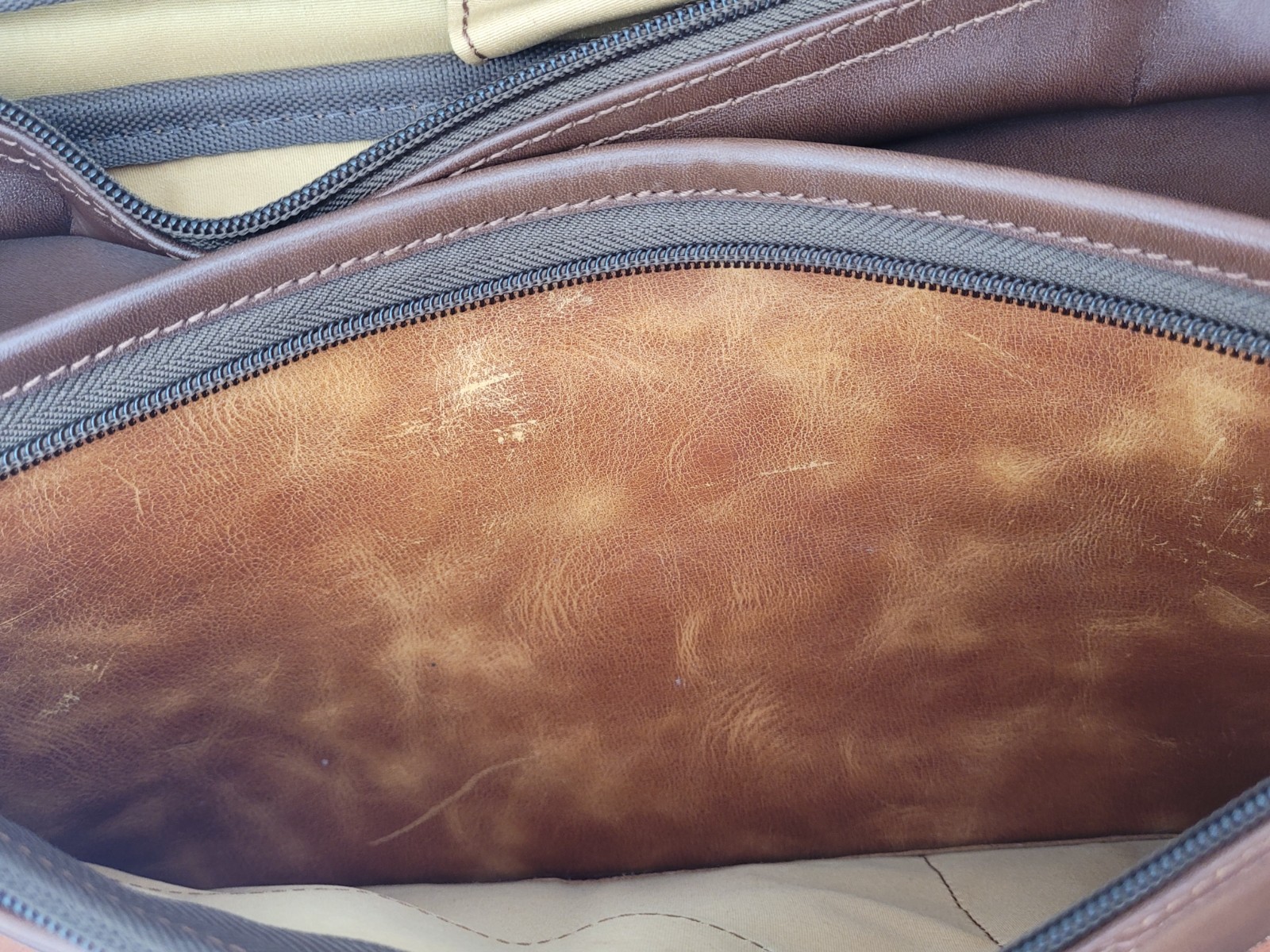POP’S Custom Made Genuine Leather Briefcase Messenger Laptop Carry Bag Brown