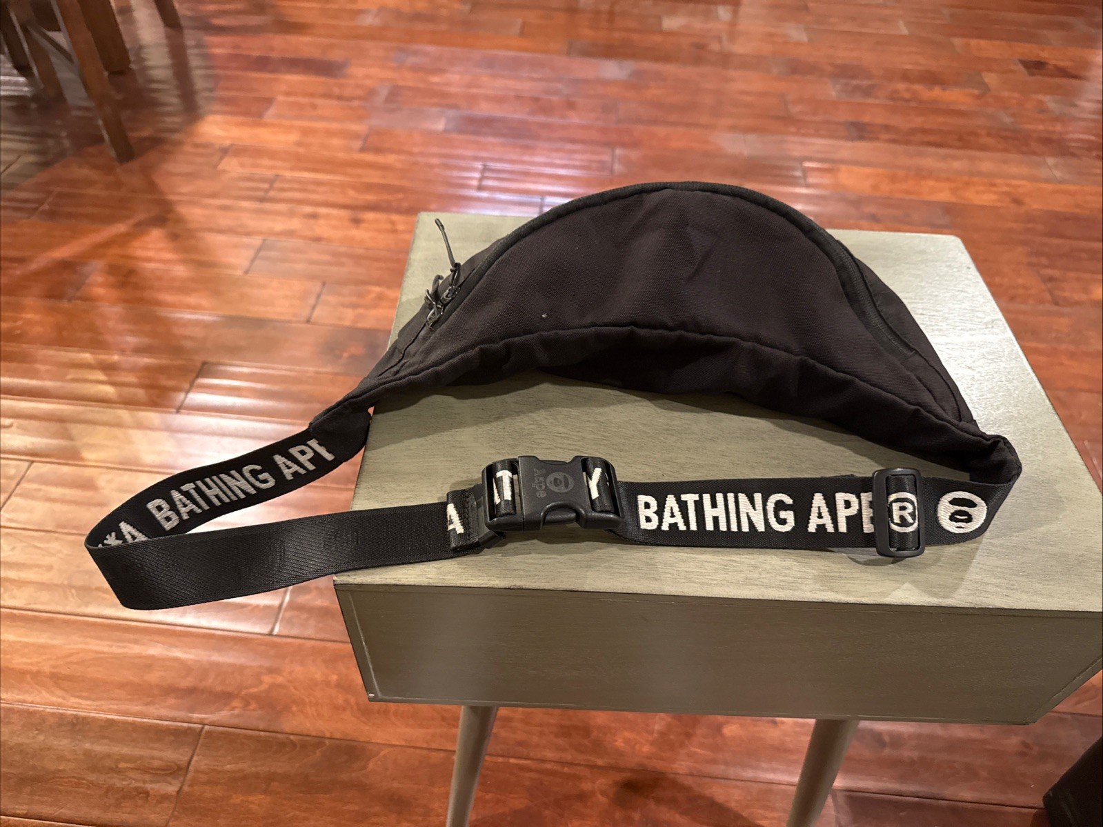 AAPE BY*A Bathing Ape BAPE Sling Bag Crossbody Fanny Black AUTHENTIC Banger Z10