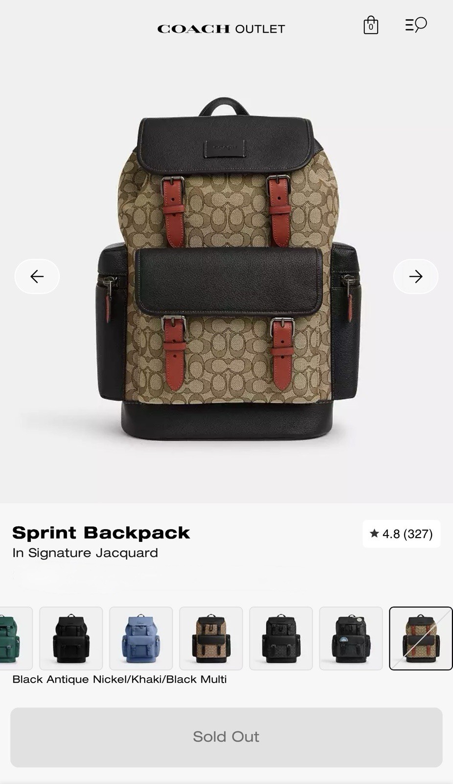 Coach Men’s Sprint Backpack In Signature Jacquard Canvas/Leather CT016 $750