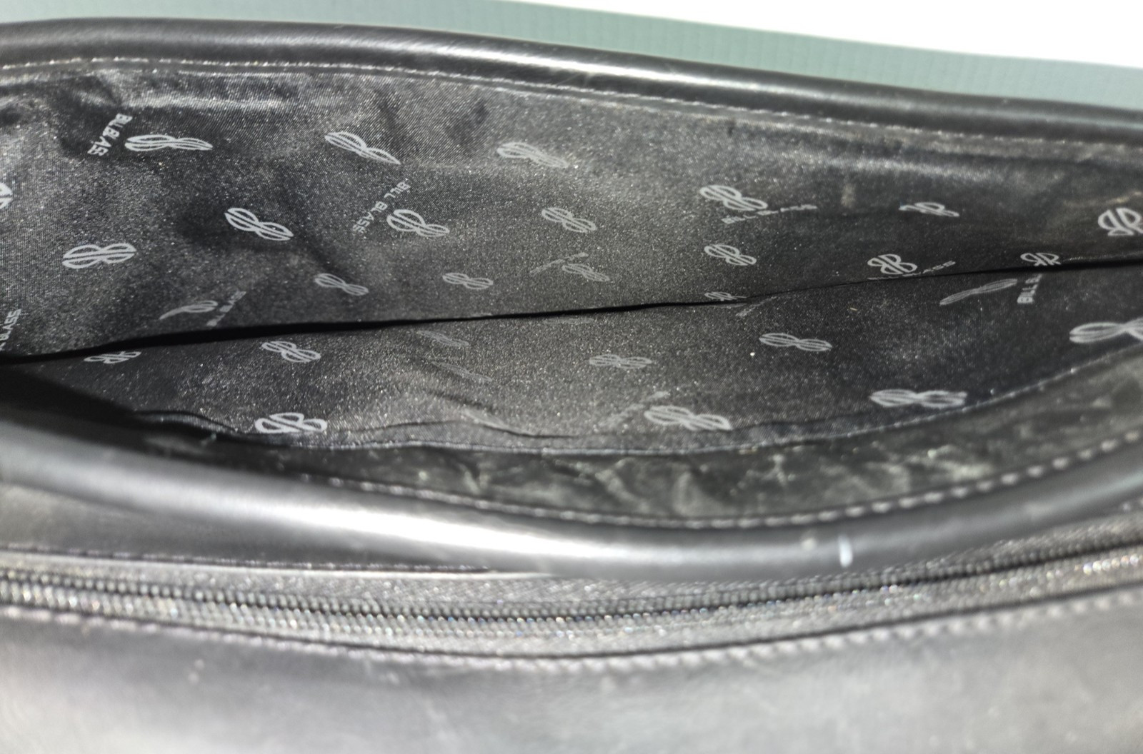 Vintage Bill Blass Black Leather Laptop Portfolio Briefcase Bag Satchel Preowned