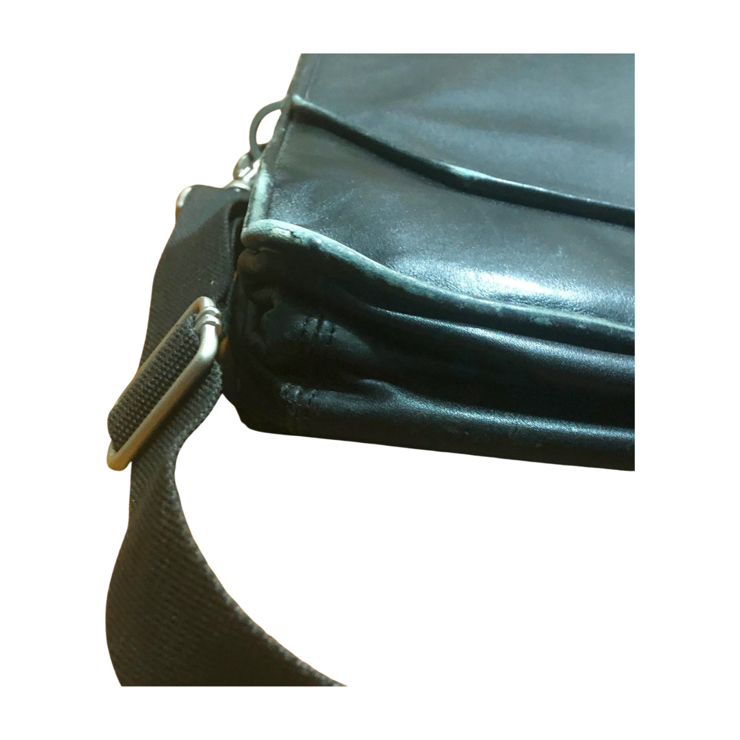 Kenneth Cole Briefcase Leather The Parent Flap Black Messenger Bag Rare Vintage