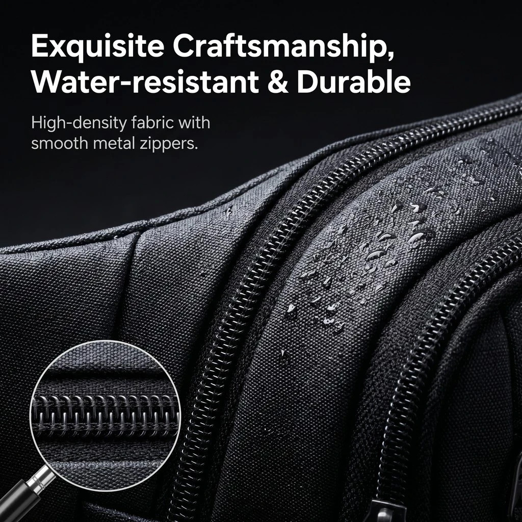 Stylish Men’s Multi-Pocket Fanny Pack Waterproof Crossbody Bag for Travel Sports