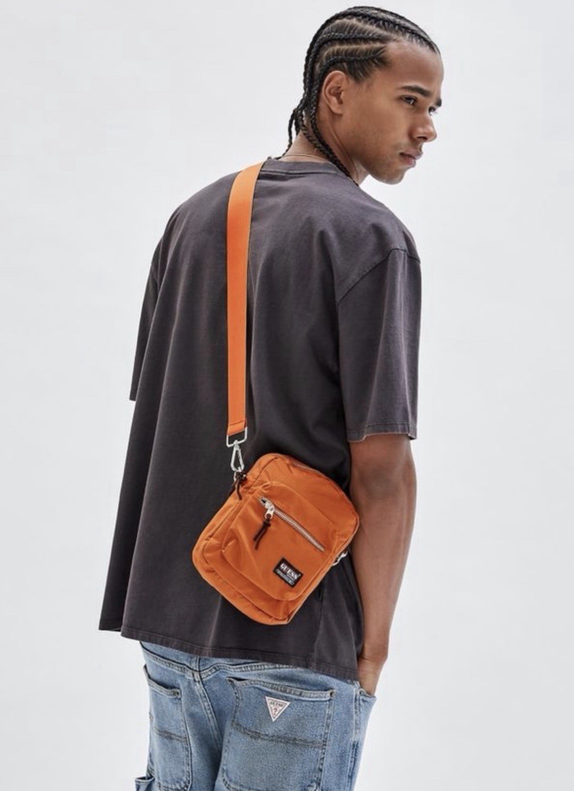 Vintage Guess Original Rust orange Men’s Crossbody Shoulder Bag Adjustable