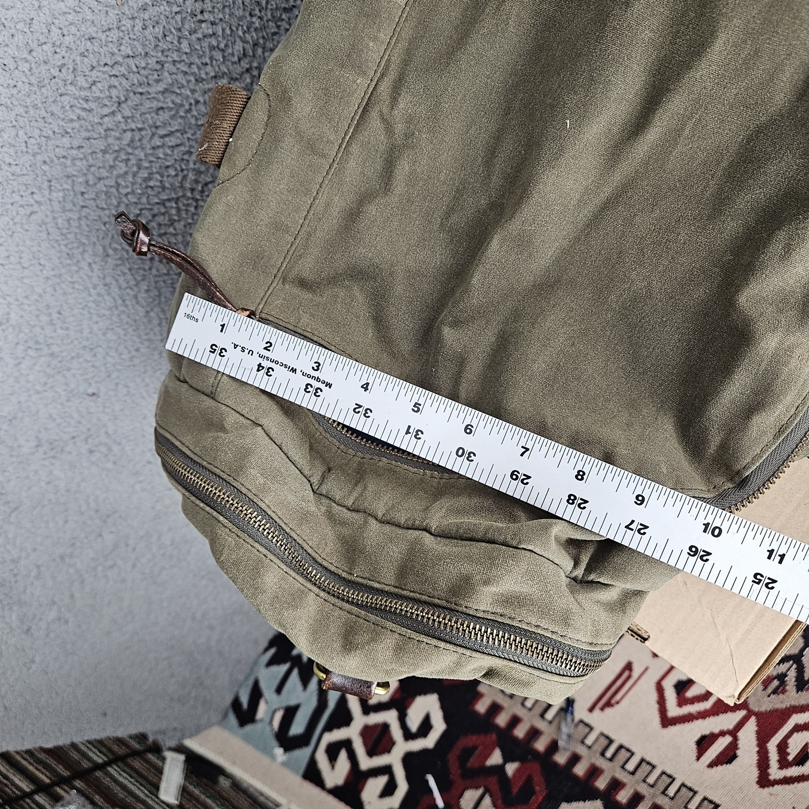 J. Crew Dry Goods Abingdon Weekender Duffel Bag Olive Green Canvas Leather New