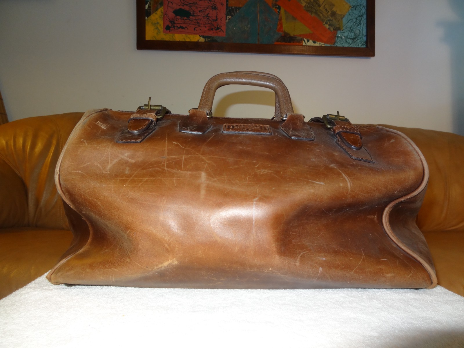 Duluth Trading Co. Brown Leather Doctors Bag / Utility Duffle