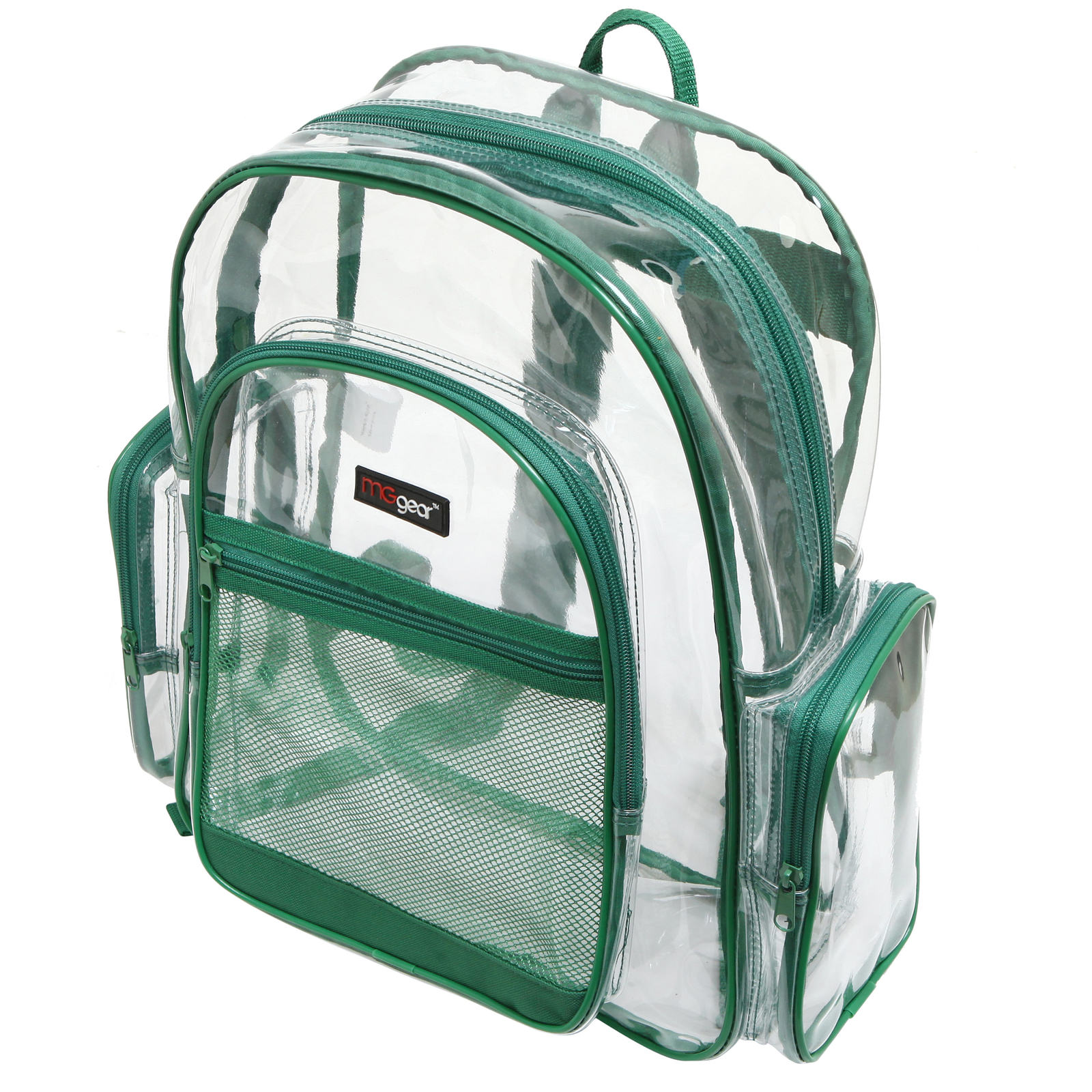 Clear Backpacks, Heavy Duty Transparent Backpack for Work, School, Green Trim