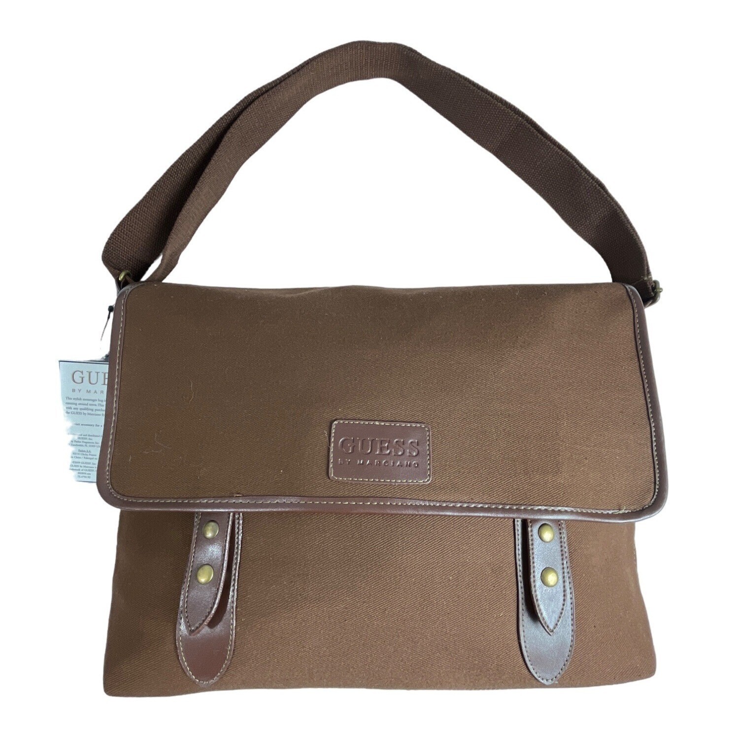 Guess By Marciano Men’s Brown Messenger Travelers Bag Sz L
